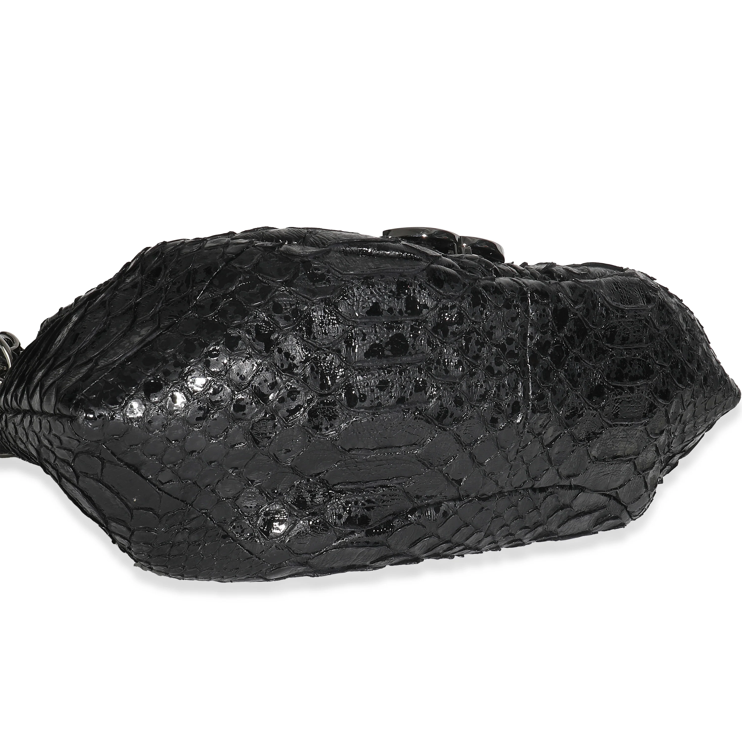 Black Python Sensual CC Small Accordion Flap Bag - Image 6