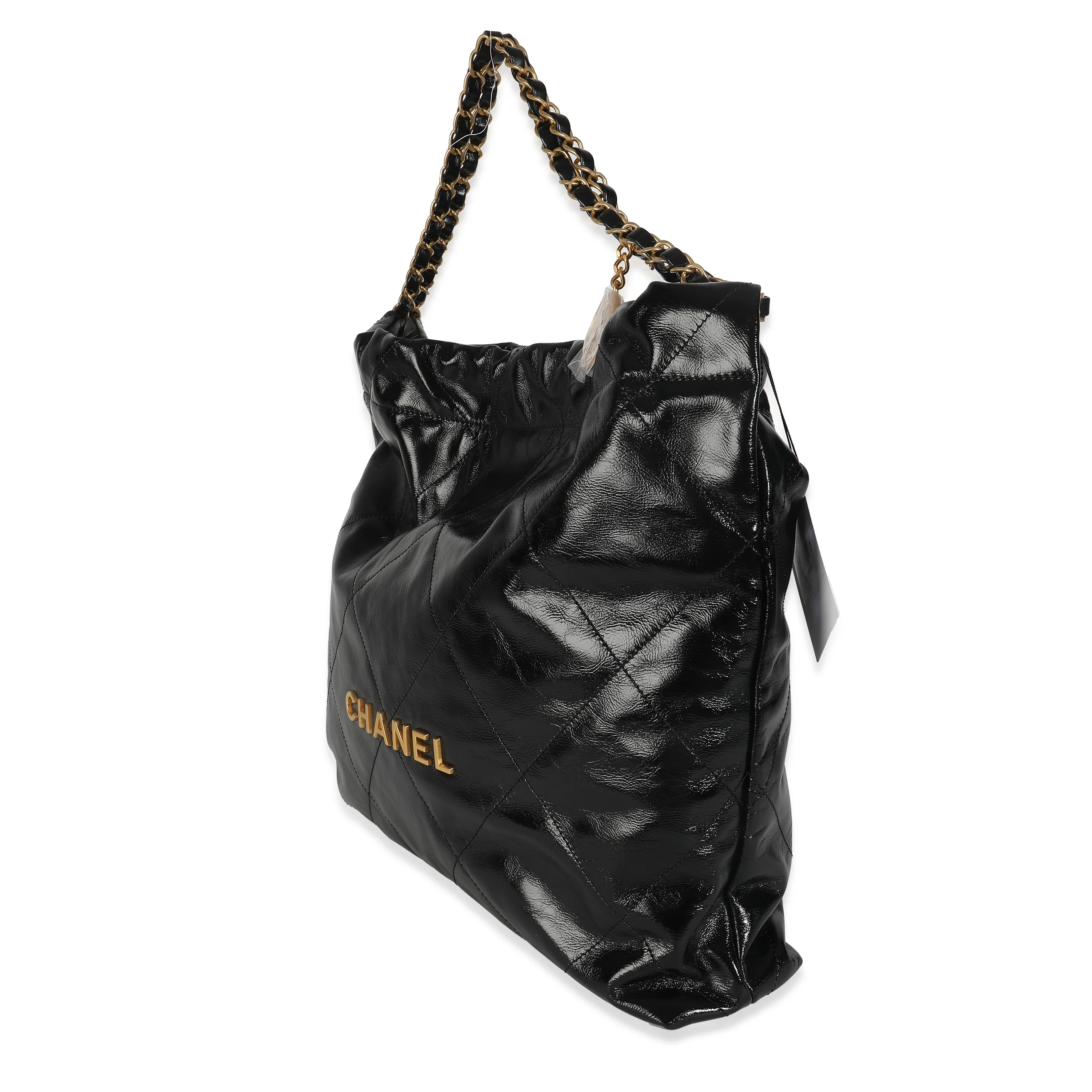 Black Quilted Chanel 22 Hobo - Image 2