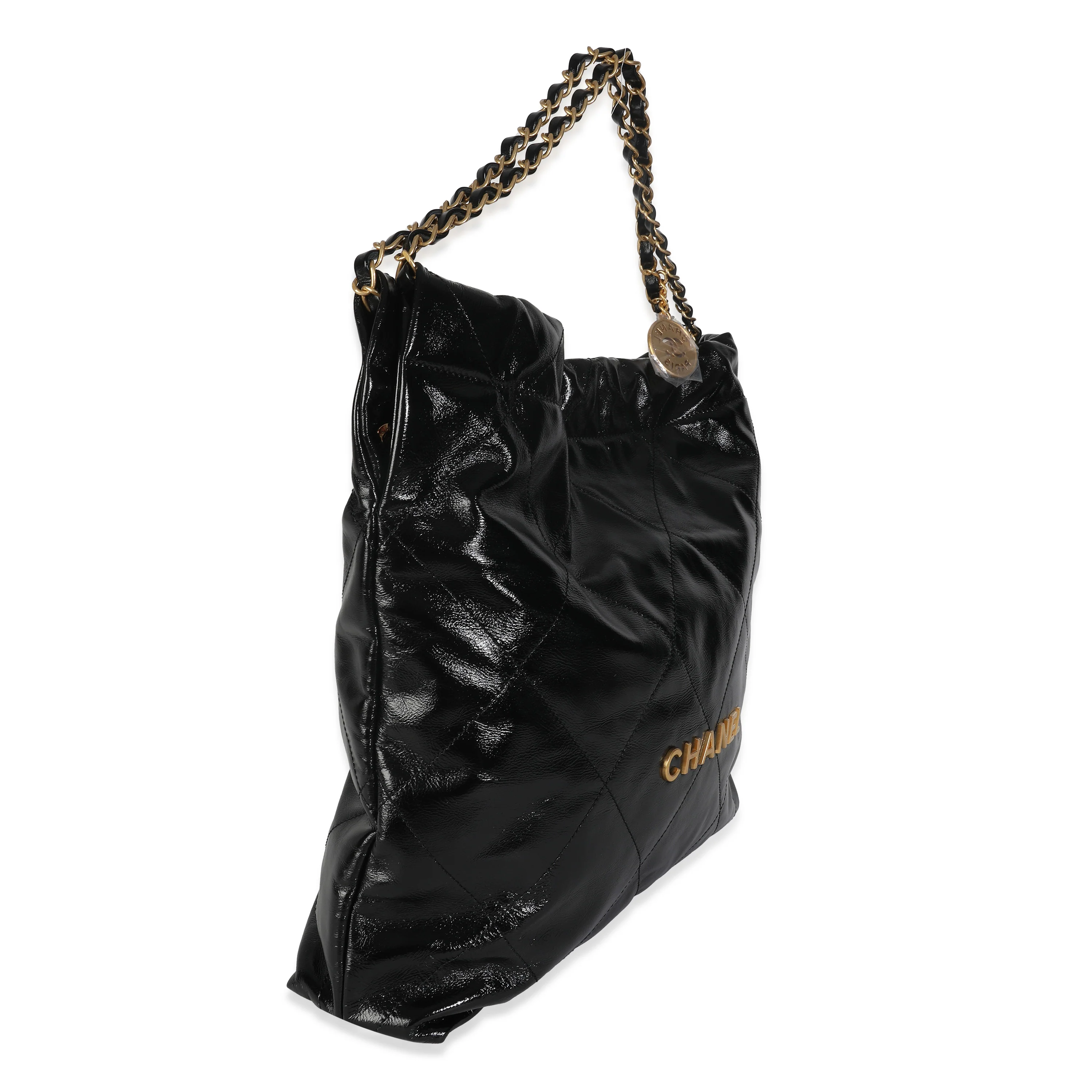 Black Quilted Chanel 22 Hobo - Image 3
