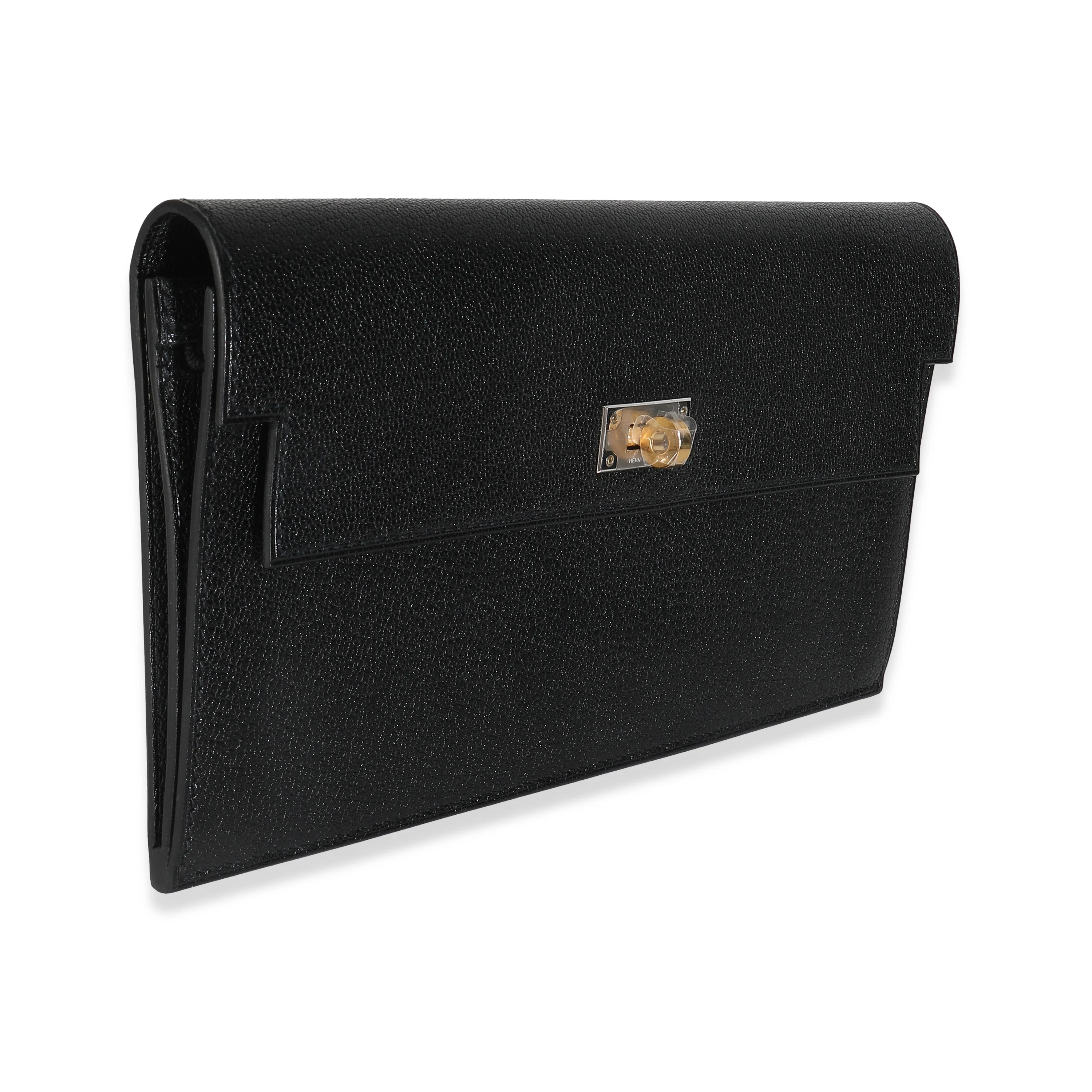Black Chevre Chamkila Kelly Pocket Long Wallet EHW - Image 3