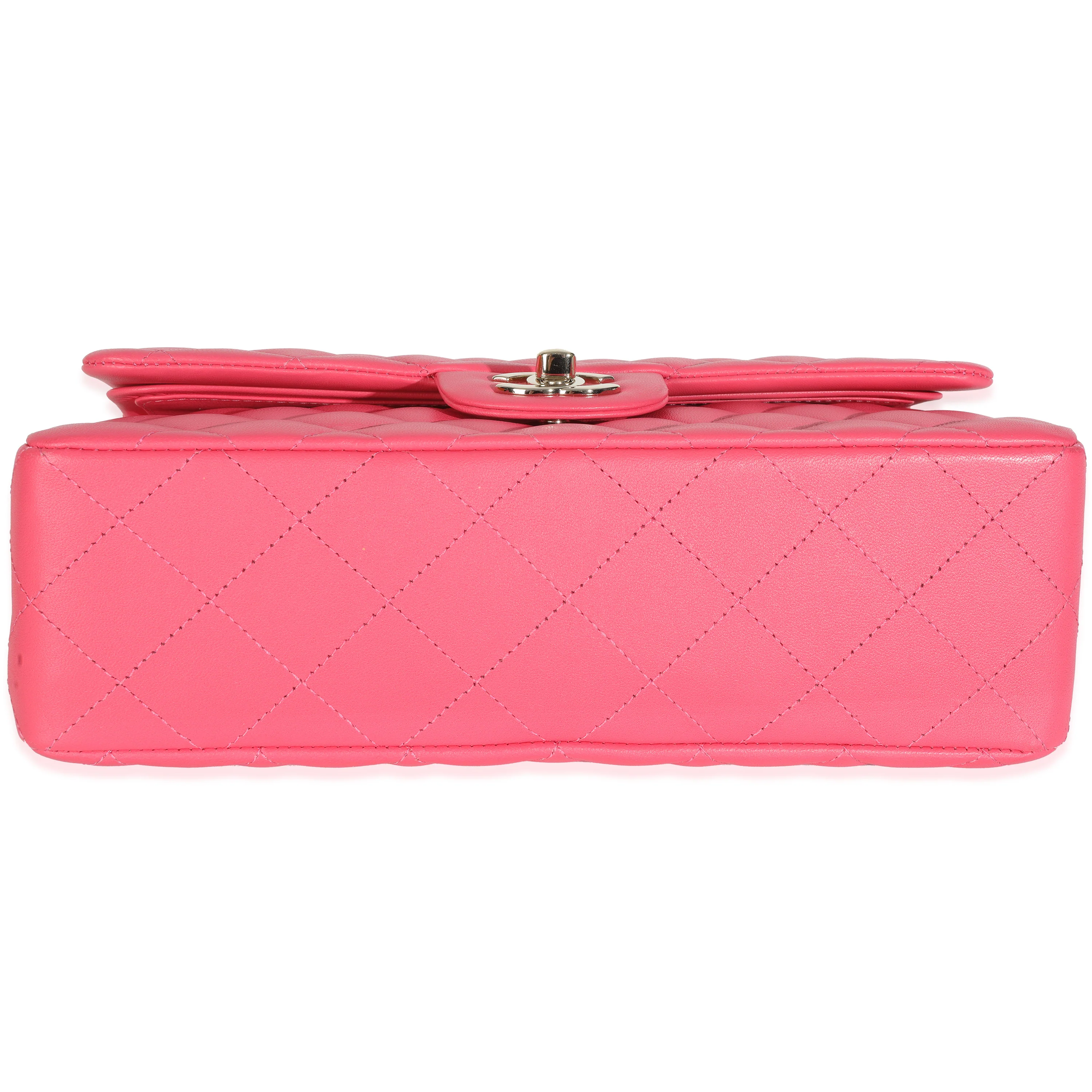 Pink Quilted Lambskin Small Classic Double Flap Bag - Image 5