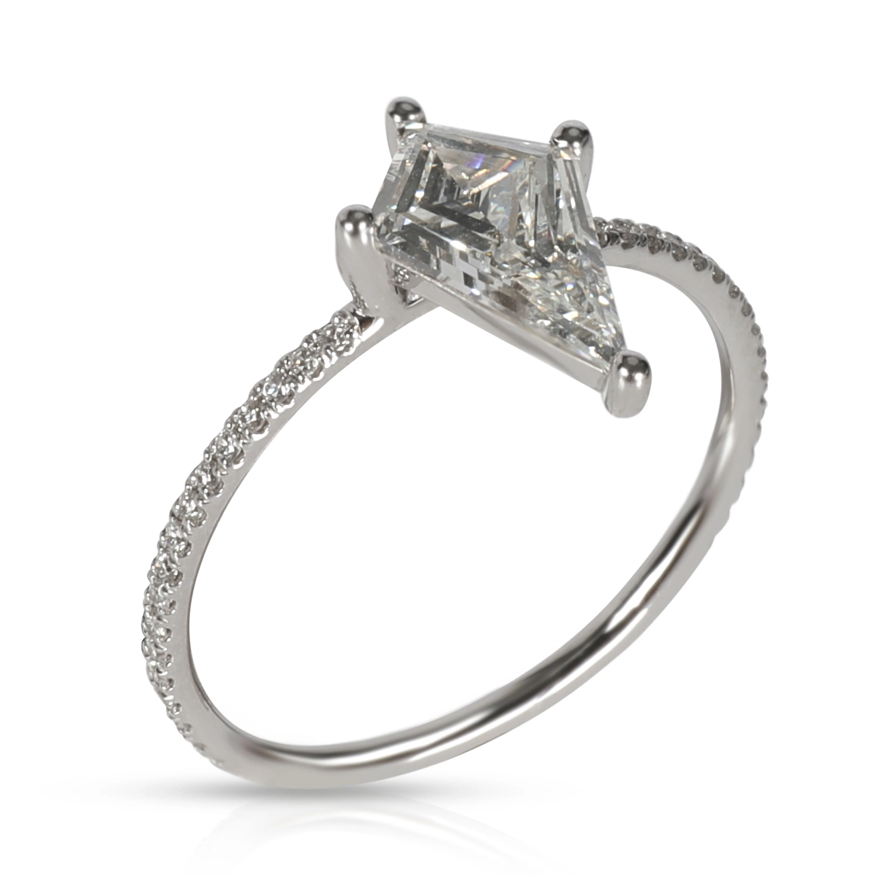 White Gold Kite Dagger Diamond Ring - Image 5