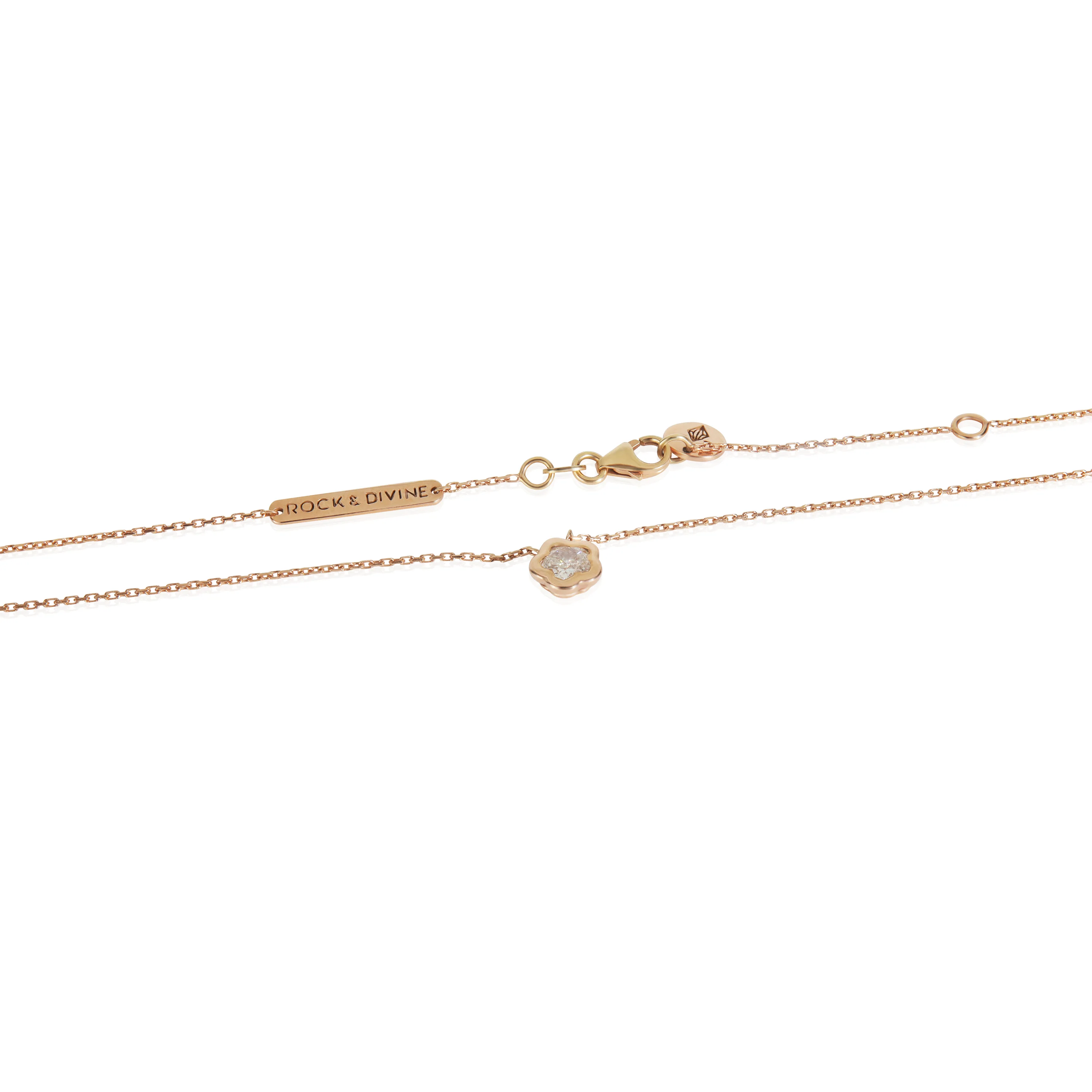 Rose Gold Diamond Flower Pendant - Image 2