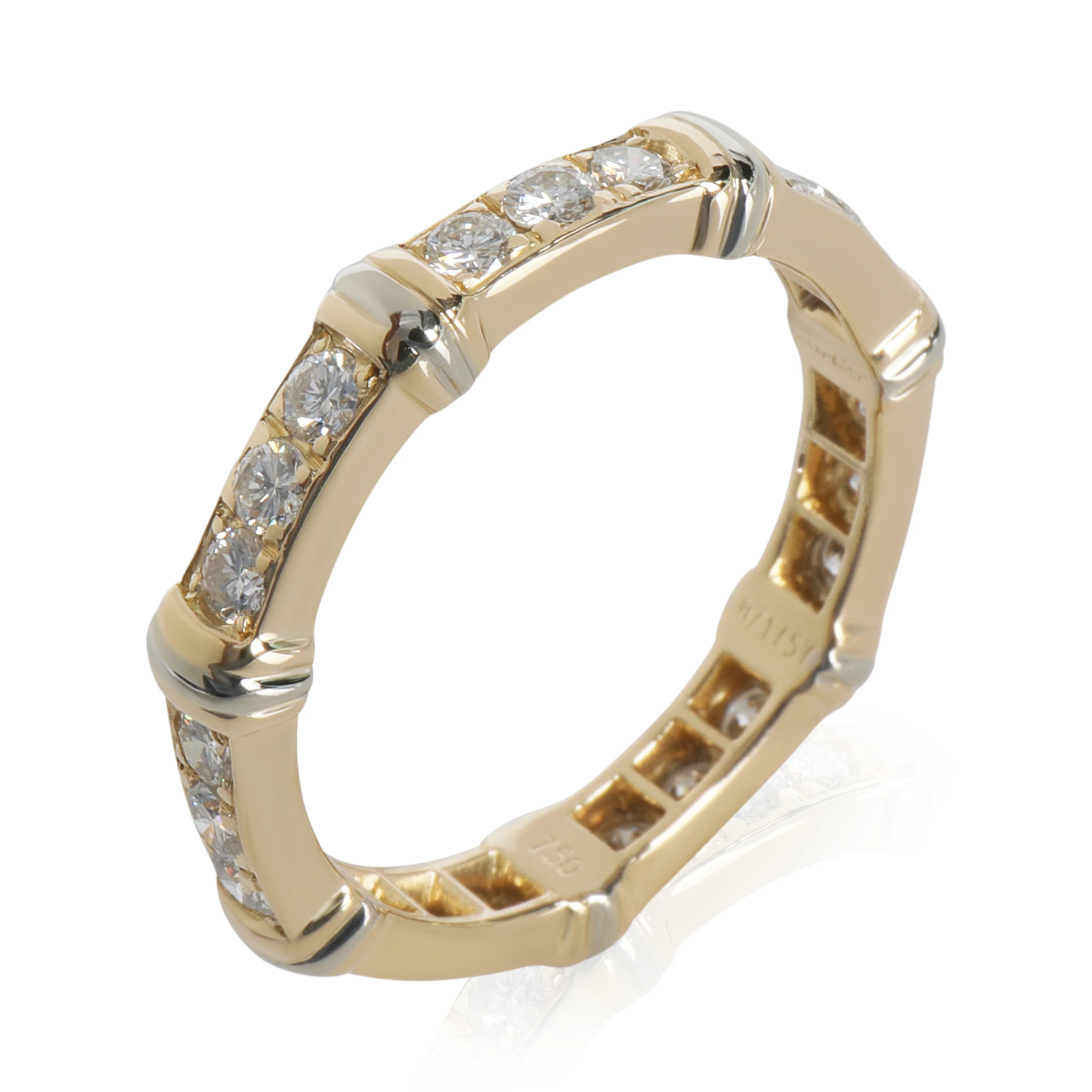 White Gold & Yellow Gold Diamond Vintage Contessa Band - Image 3