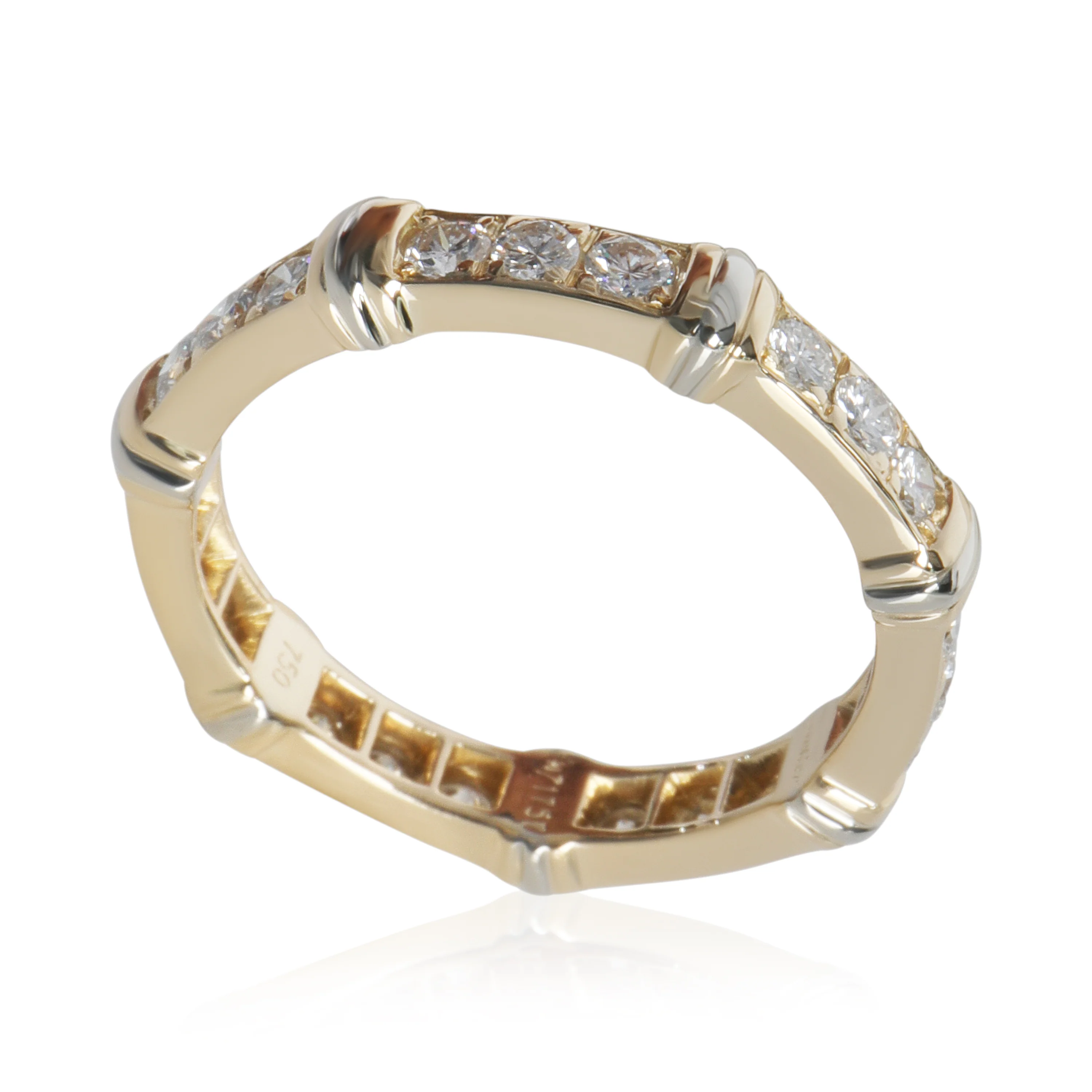 White Gold & Yellow Gold Diamond Vintage Contessa Band - Image 4