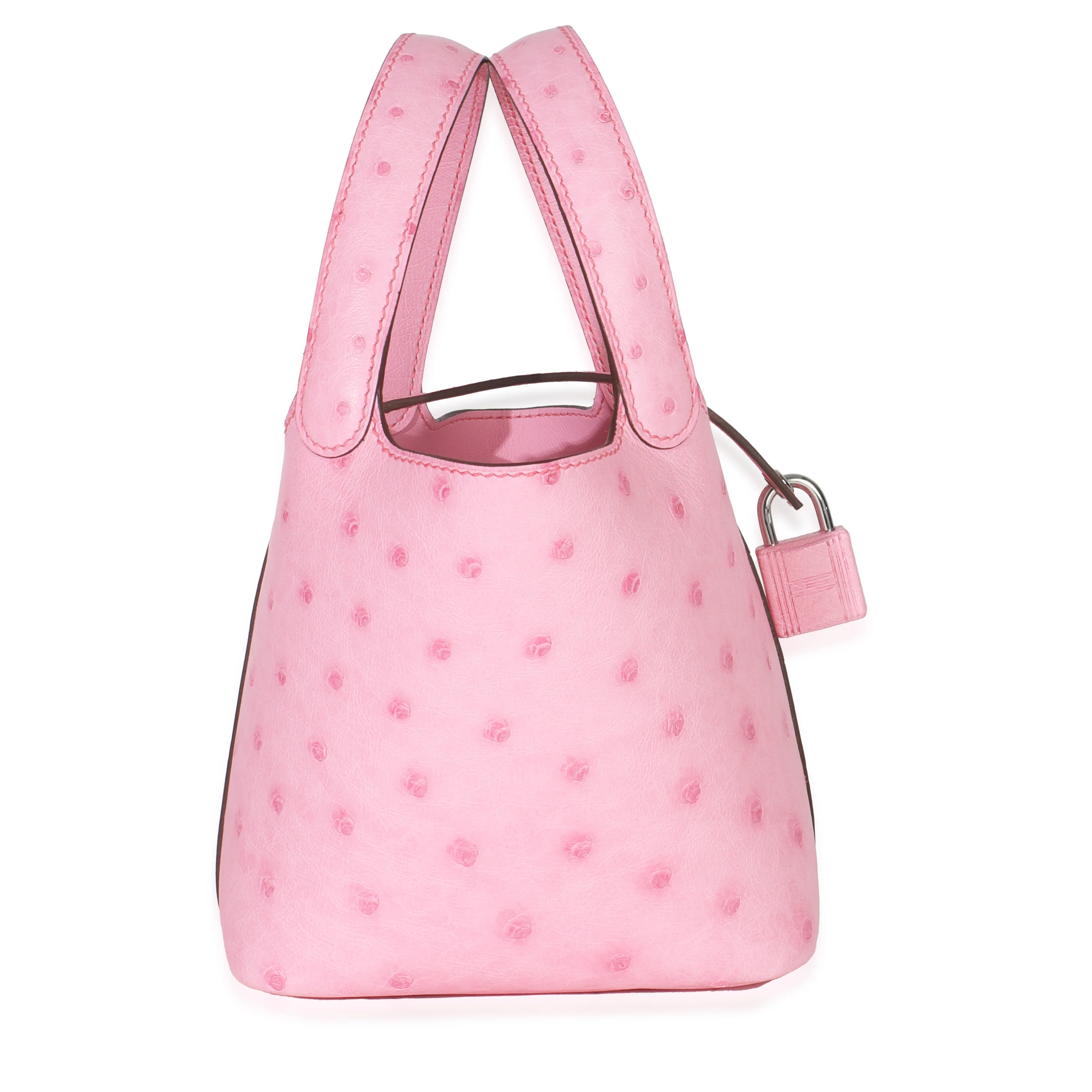 Bubblegum Pink Ostrich Micro Picotin Lock 14 PHW - Image 4