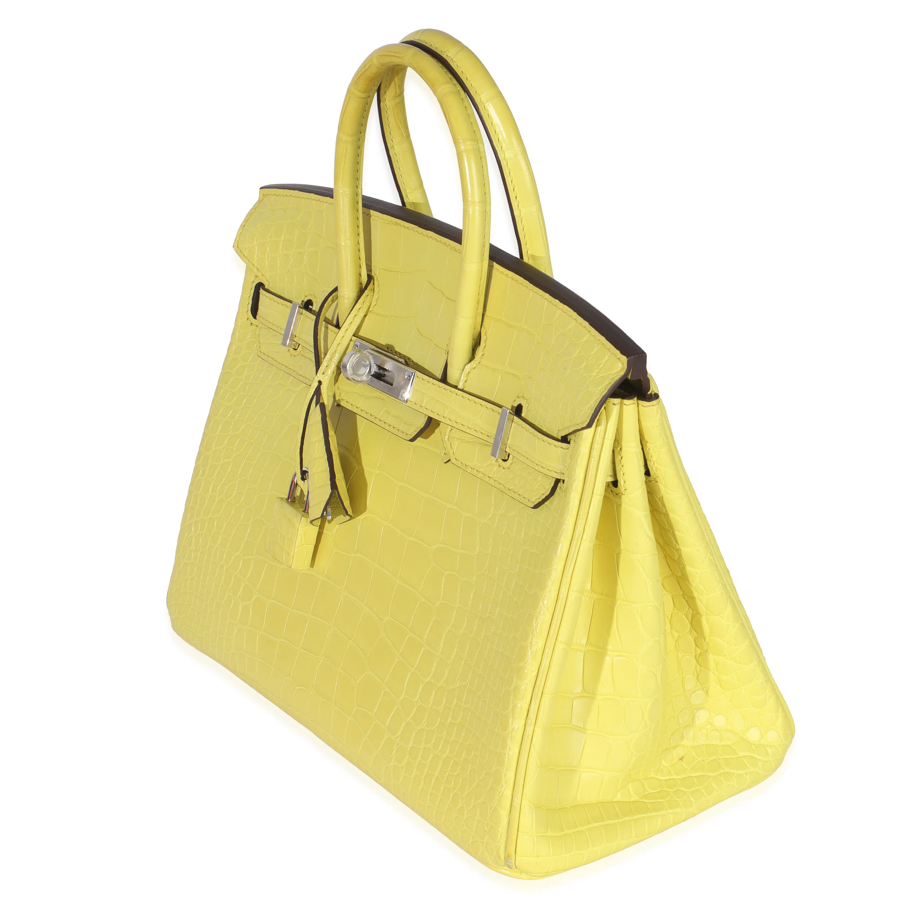 Lime Mississippiensis Matte Alligator Birkin 25 PHW - Image 2