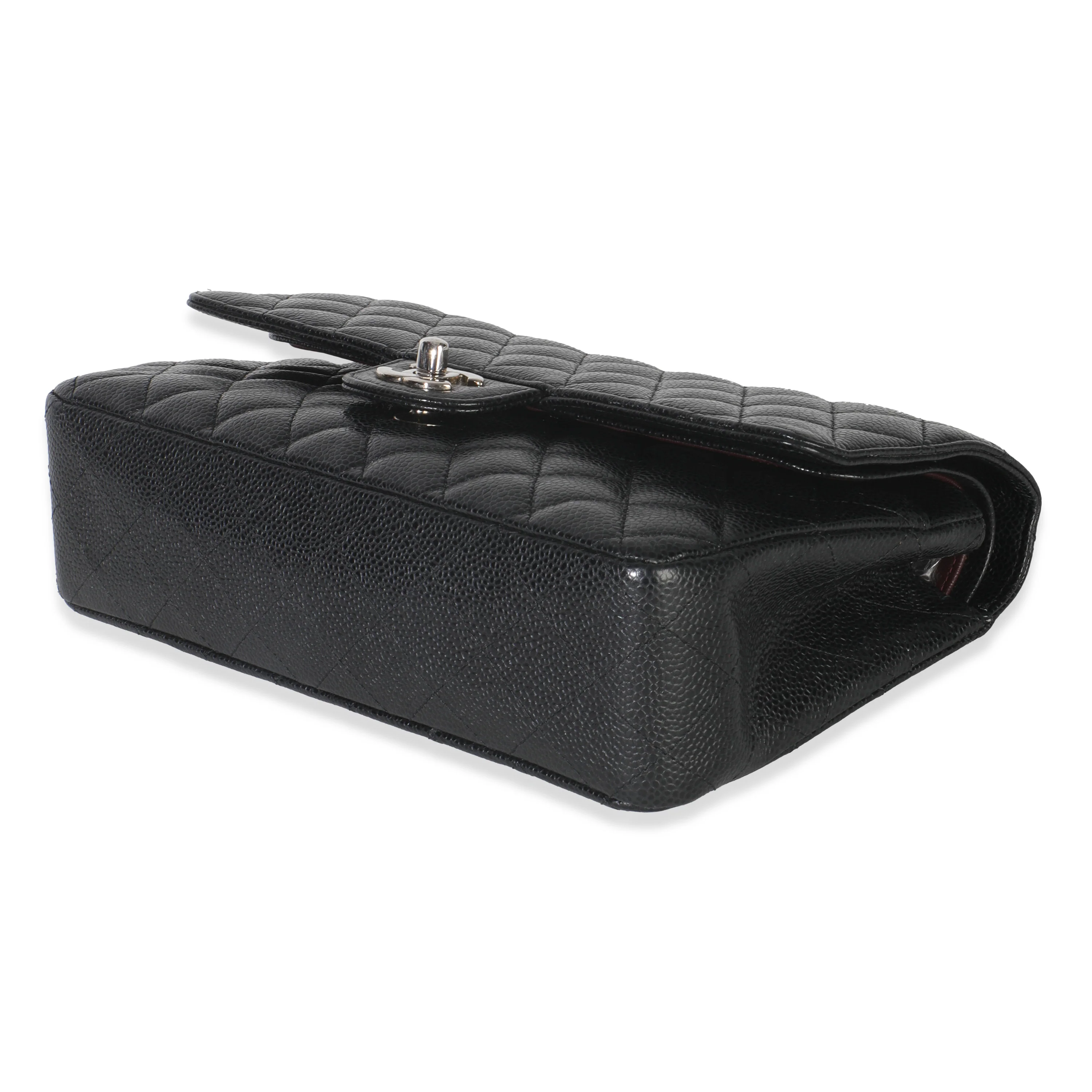 Black Quilted Caviar Medium Classic Double Flap Bag - Image 7