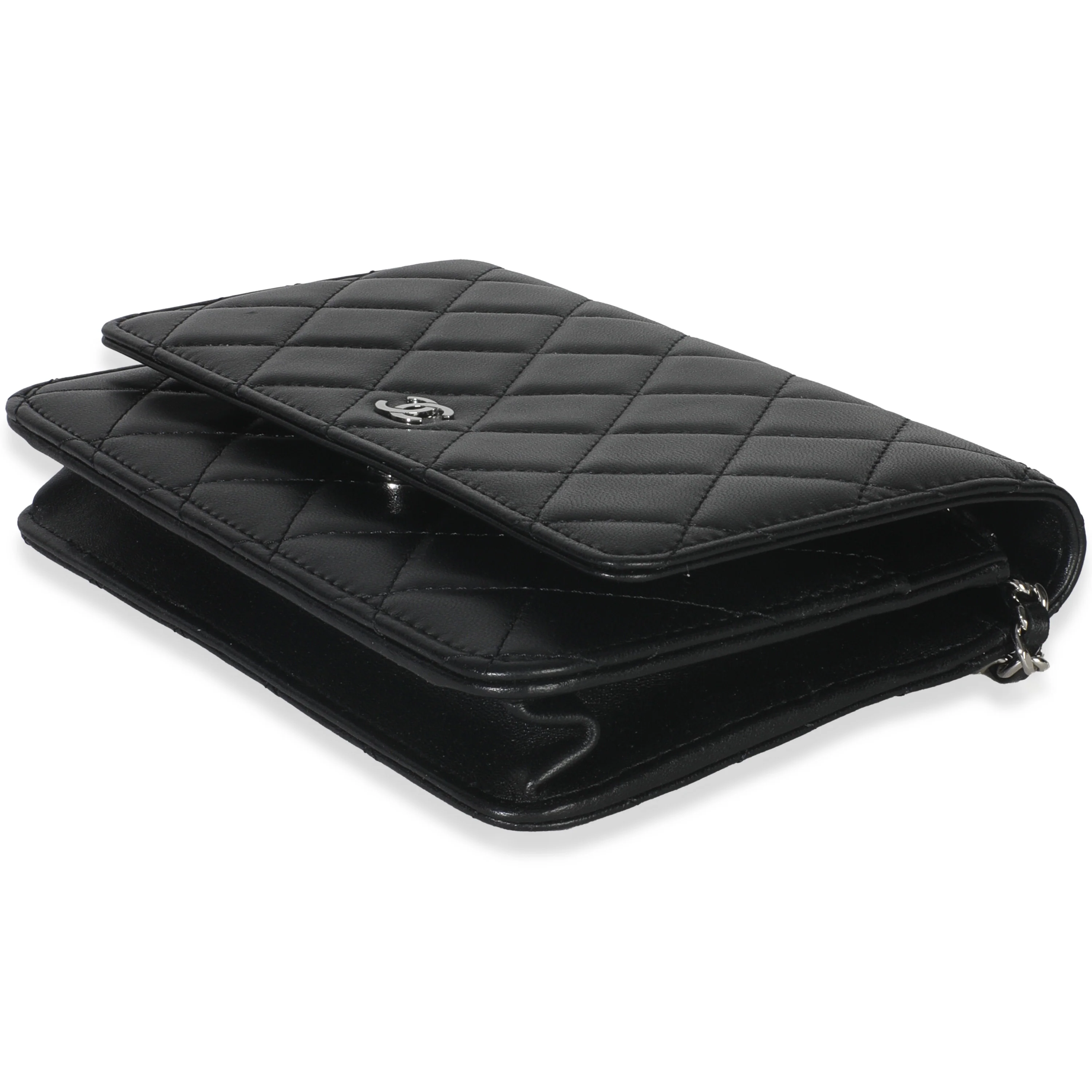 Black Quilted Lambskin Classic Wallet On Chain - Image 7
