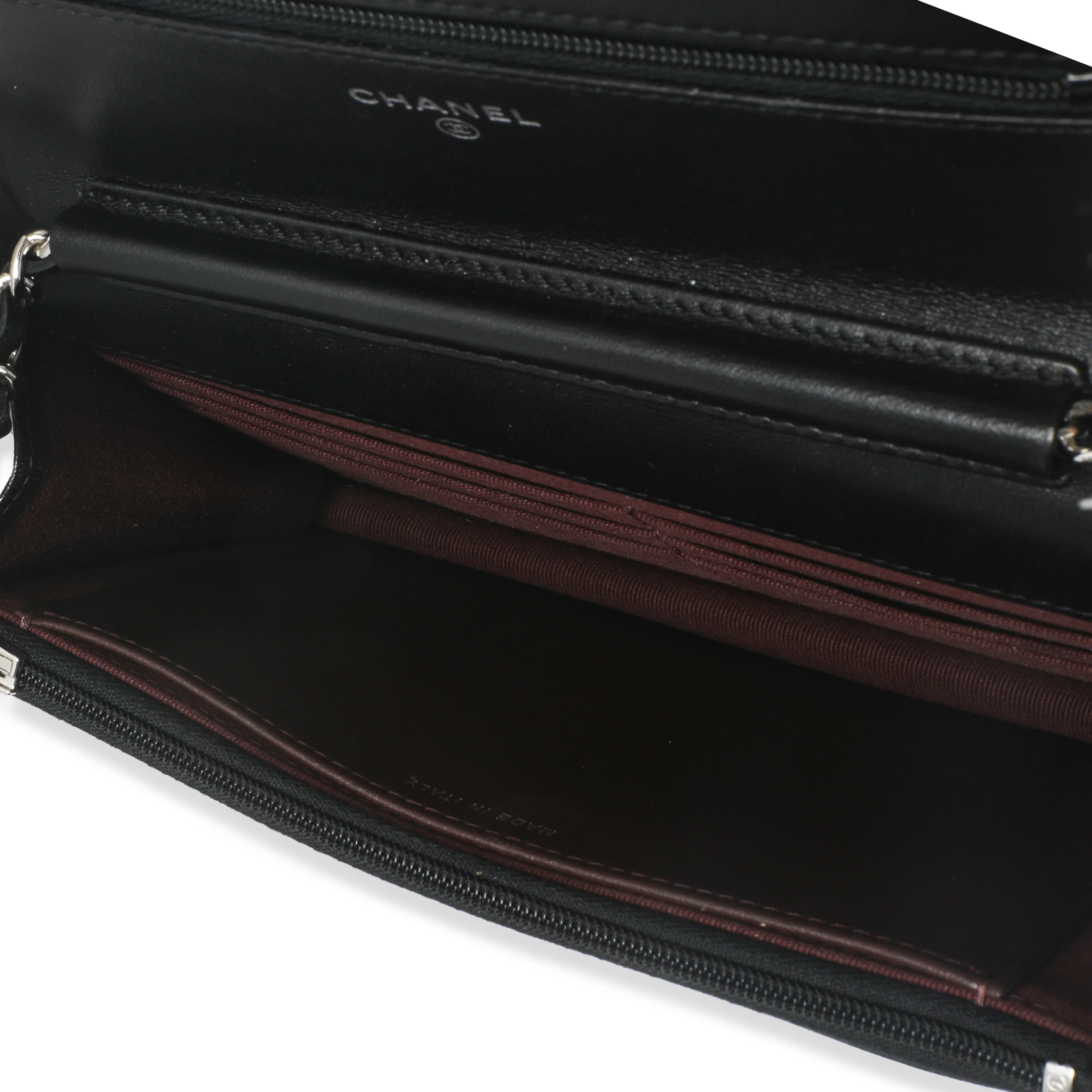 Black Quilted Lambskin Classic Wallet On Chain - Image 8