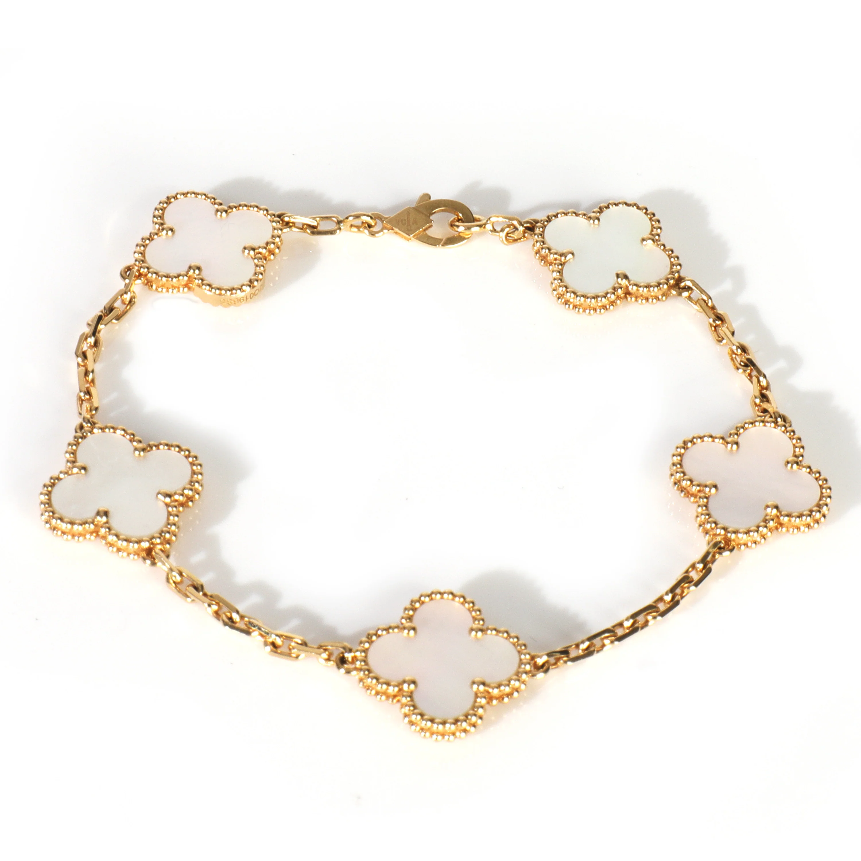 Yellow Gold Mother Of Pearl Vintage Alhambra Bracelet