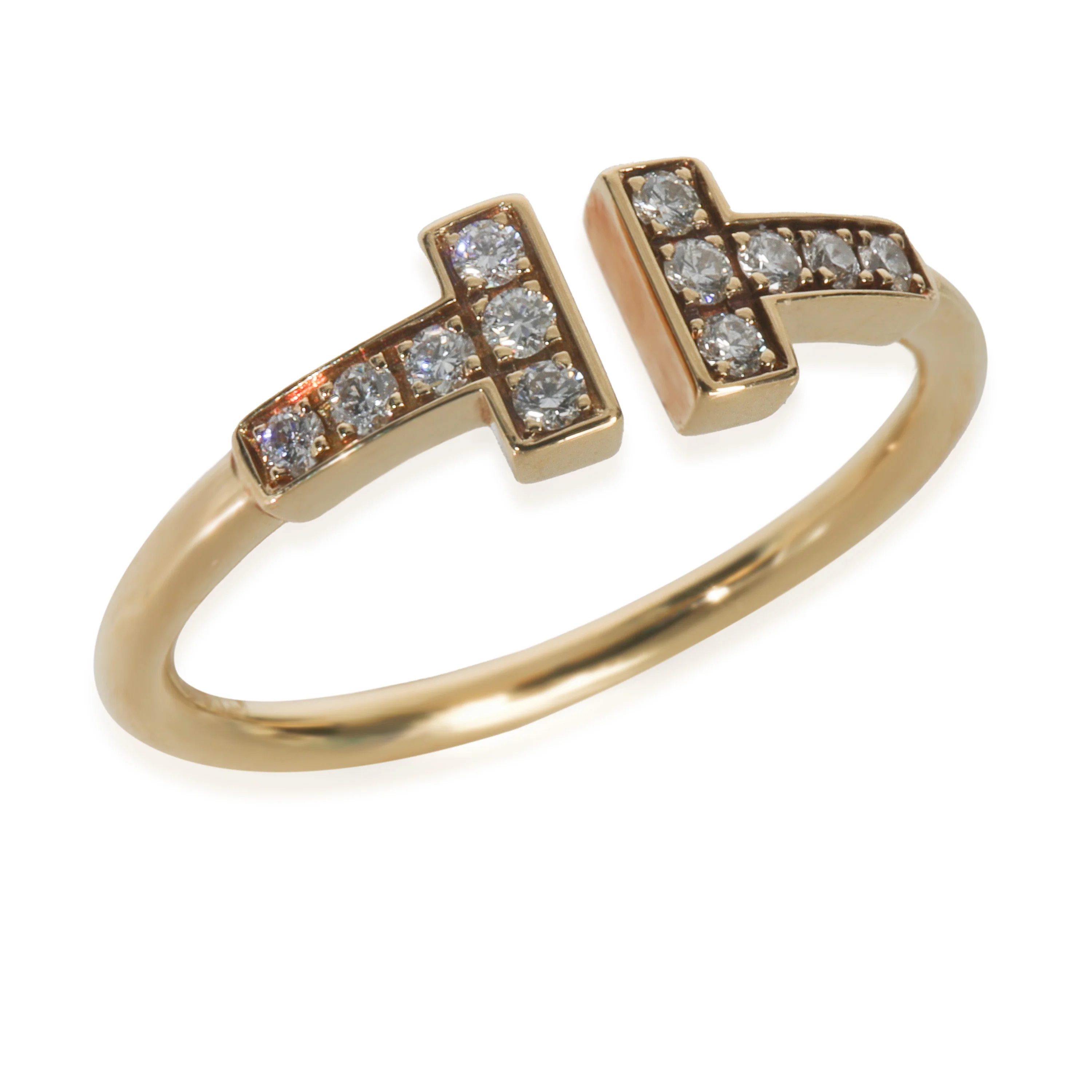 Yellow Gold Diamond Tiffany T Wire Ring - Image 3