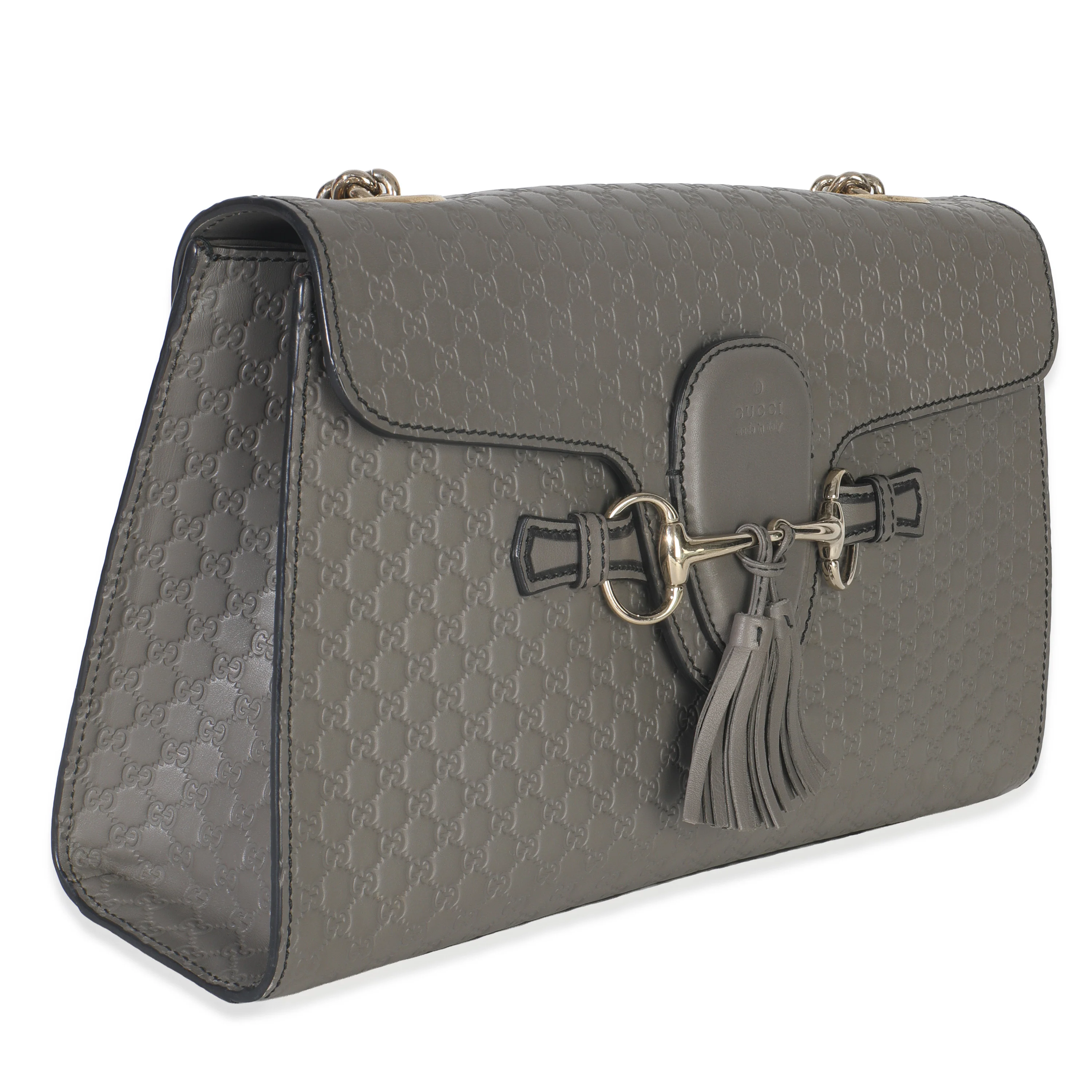 Grey Guccissima Leather Medium Chain Shoulder Bag - Image 3