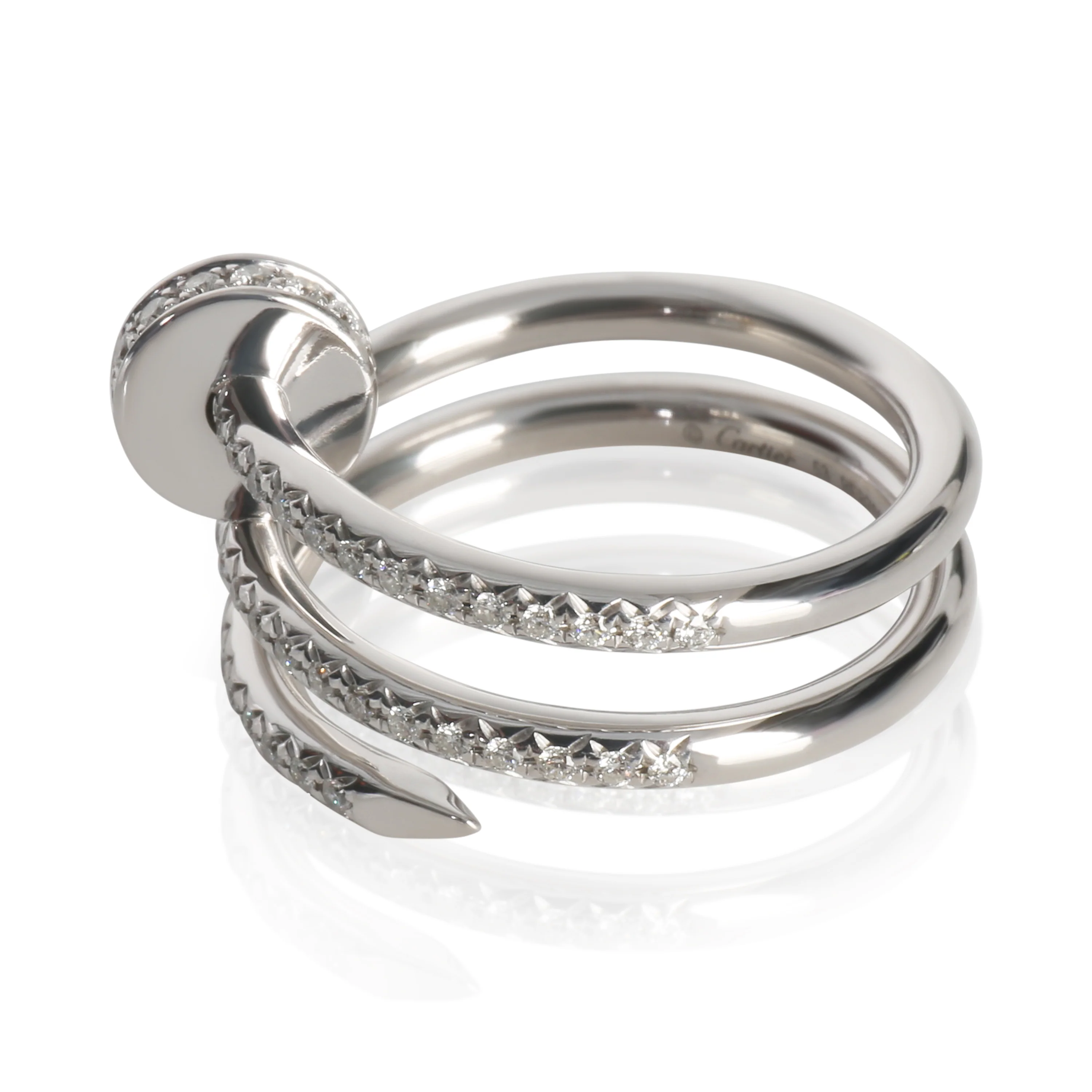 White Gold Diamond Double Juste Un Clou Ring - Image 2