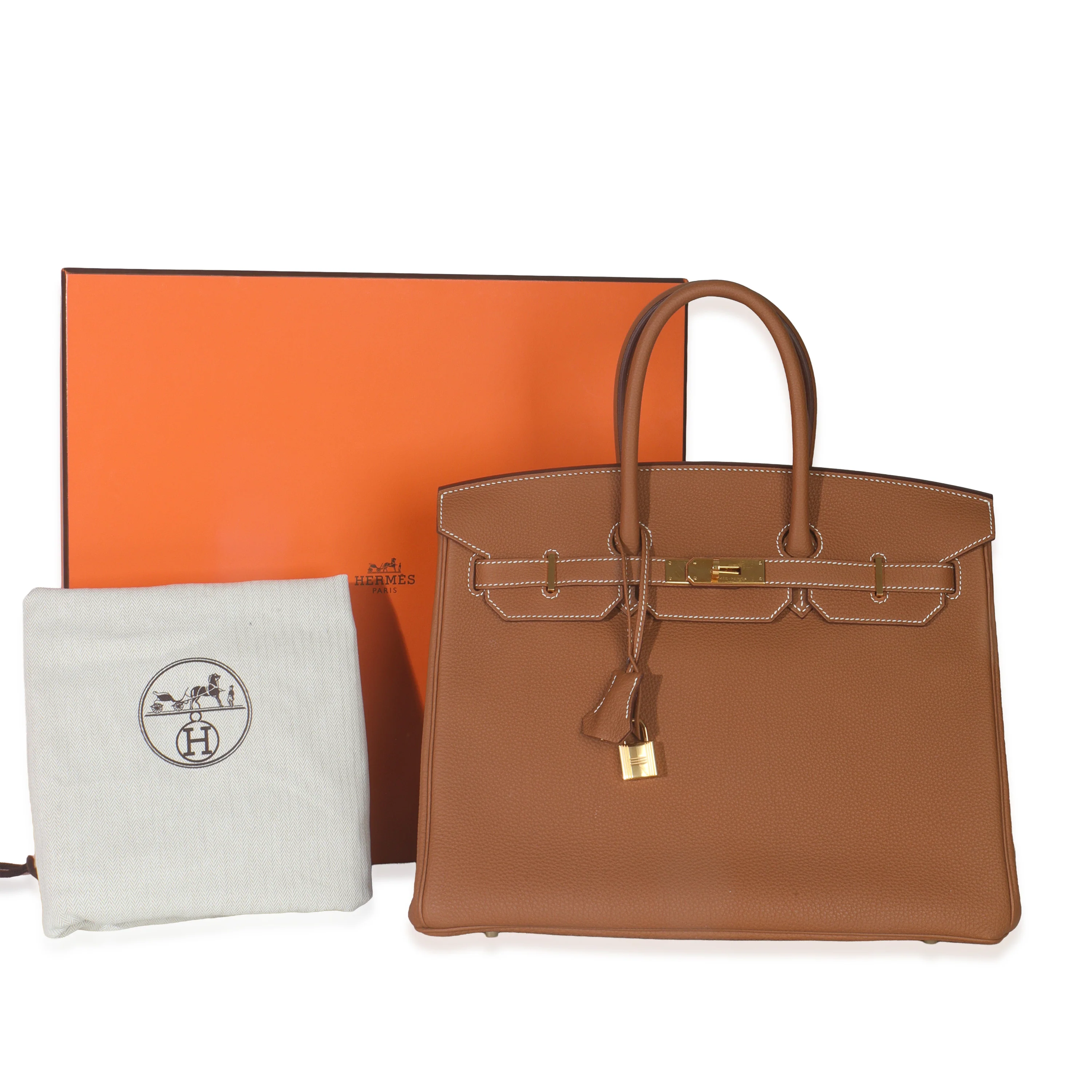 Gold Togo Birkin 35 GHW - Image 8