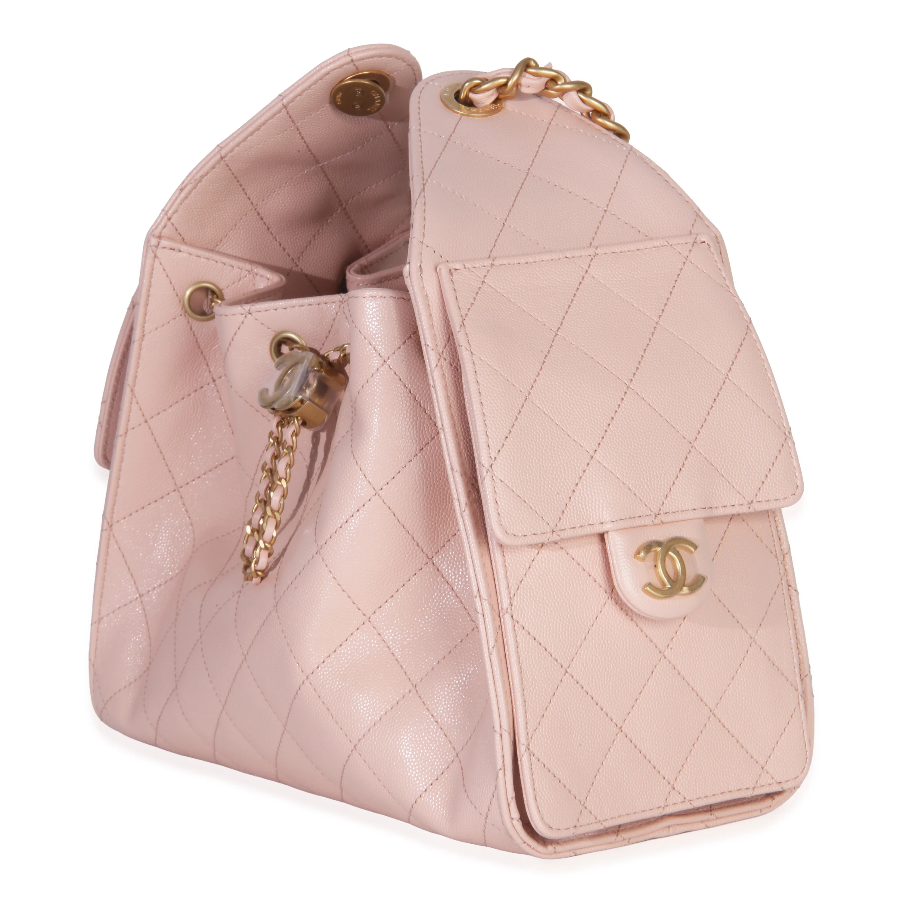Pink Quilted Caviar Small Chanel 25 Hobo Handbag - Image 2