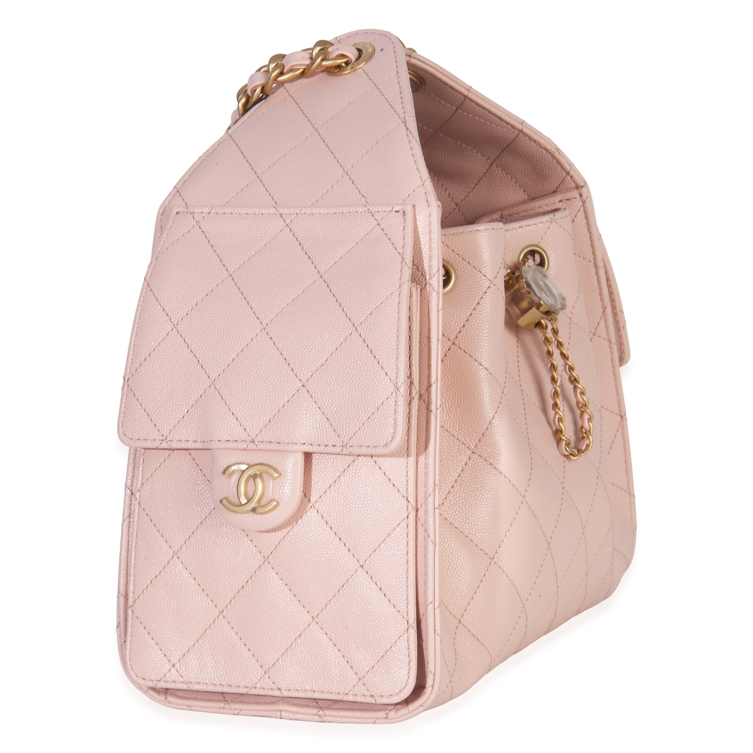 Pink Quilted Caviar Small Chanel 25 Hobo Handbag - Image 3