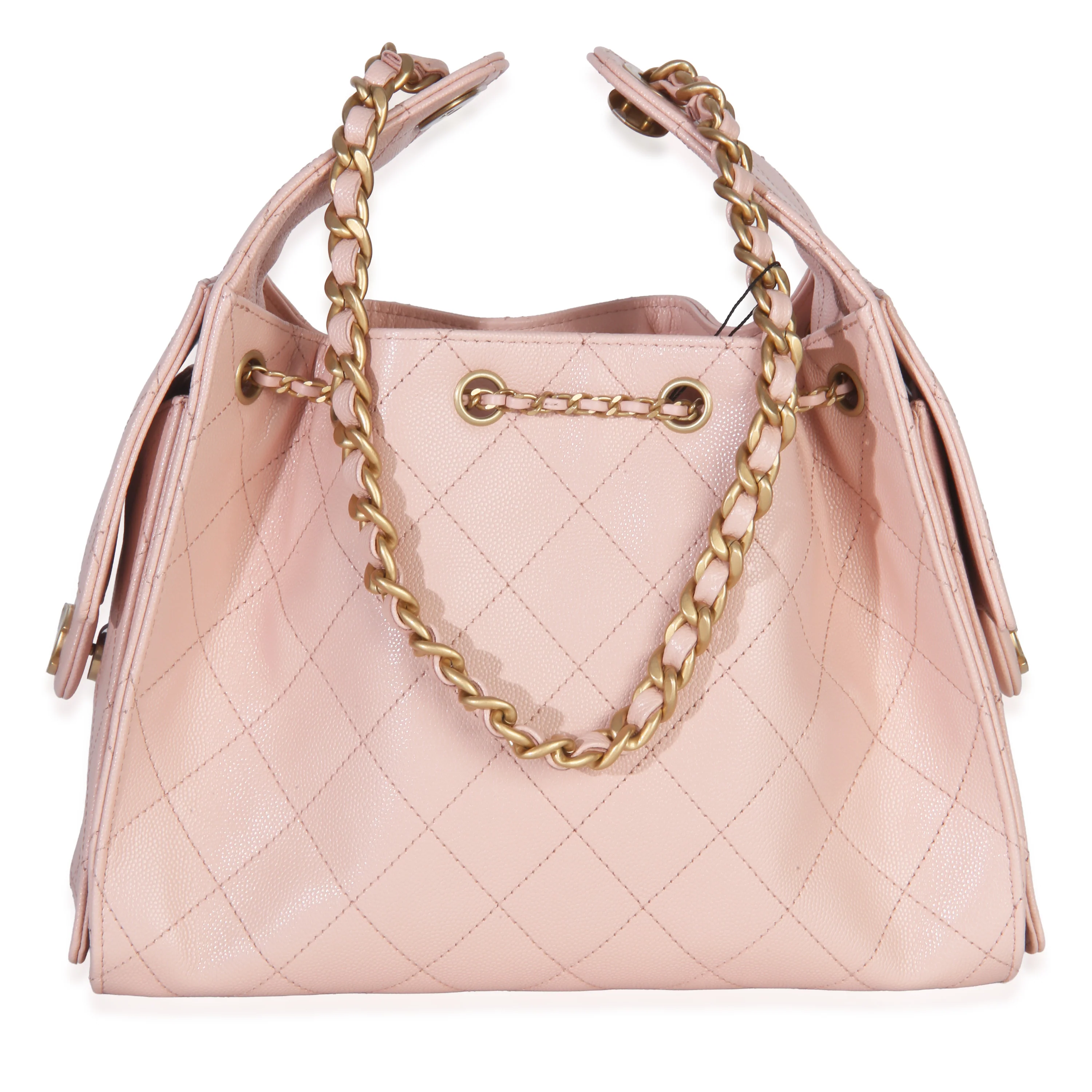 Pink Quilted Caviar Small Chanel 25 Hobo Handbag - Image 4