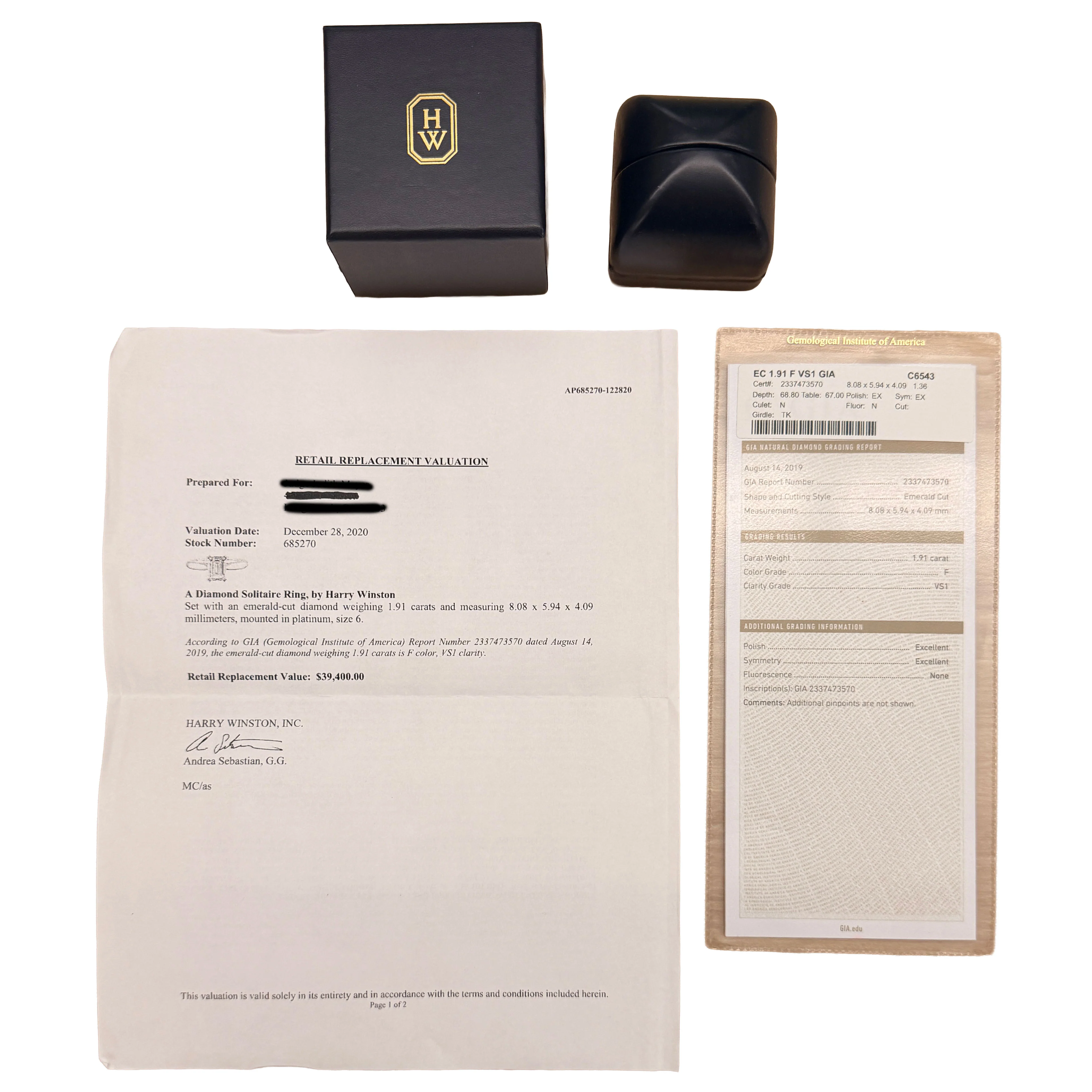 1.91 ct Emerald Diamond Solitaire Engagement Ring - Image 6