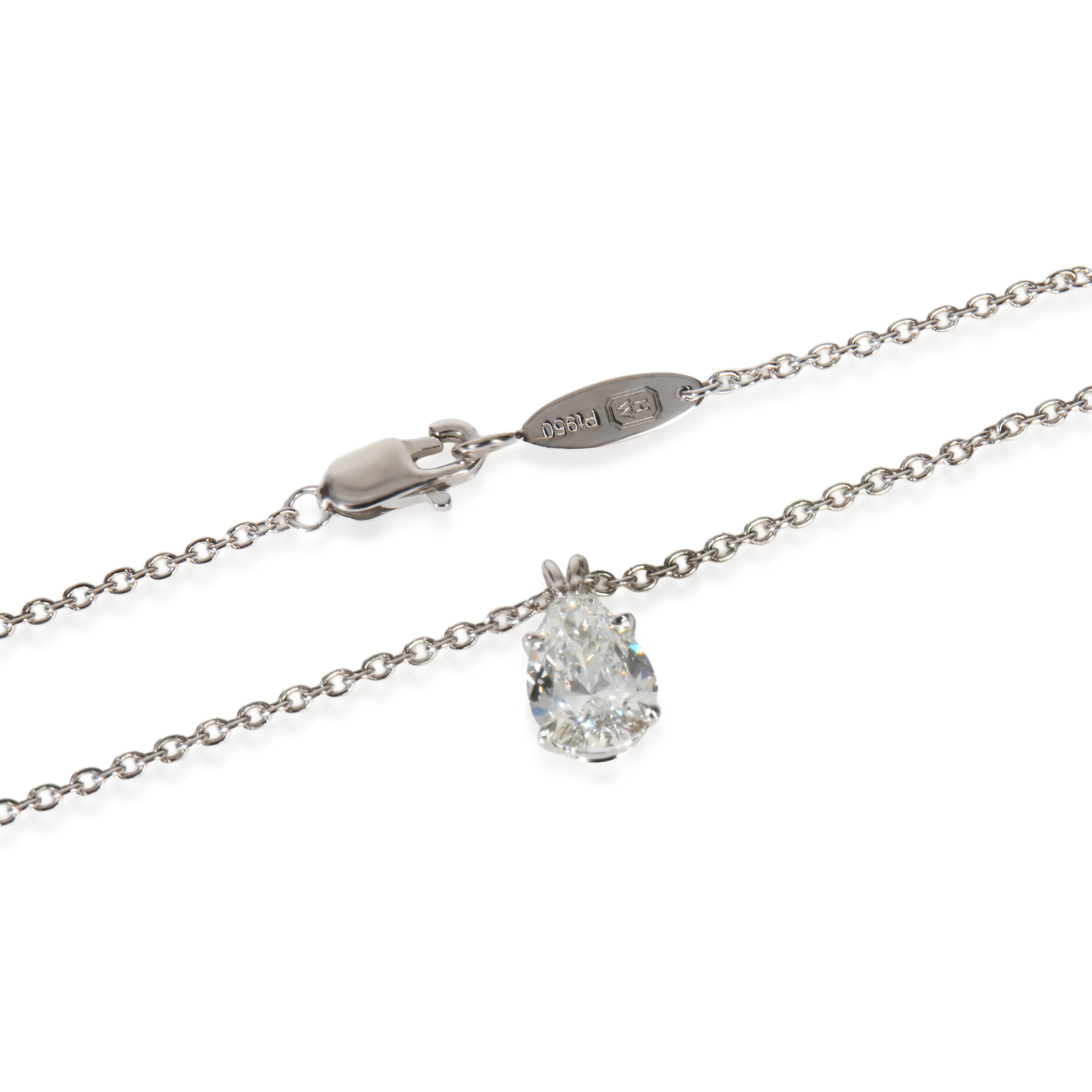 Platinum Diamond Solitaire Pendant - Image 2