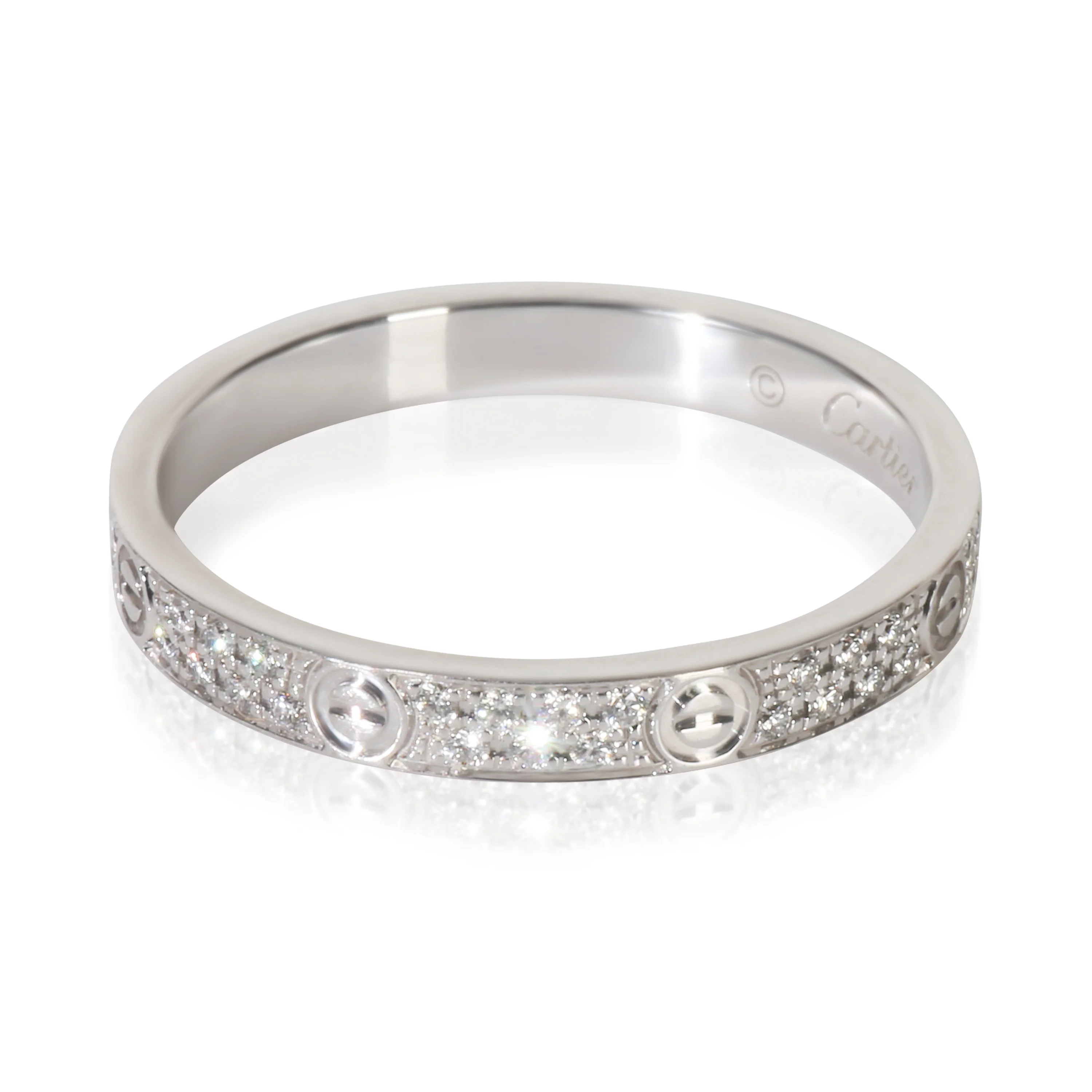 White Gold Diamond Mini Model Love Ring - Image 2