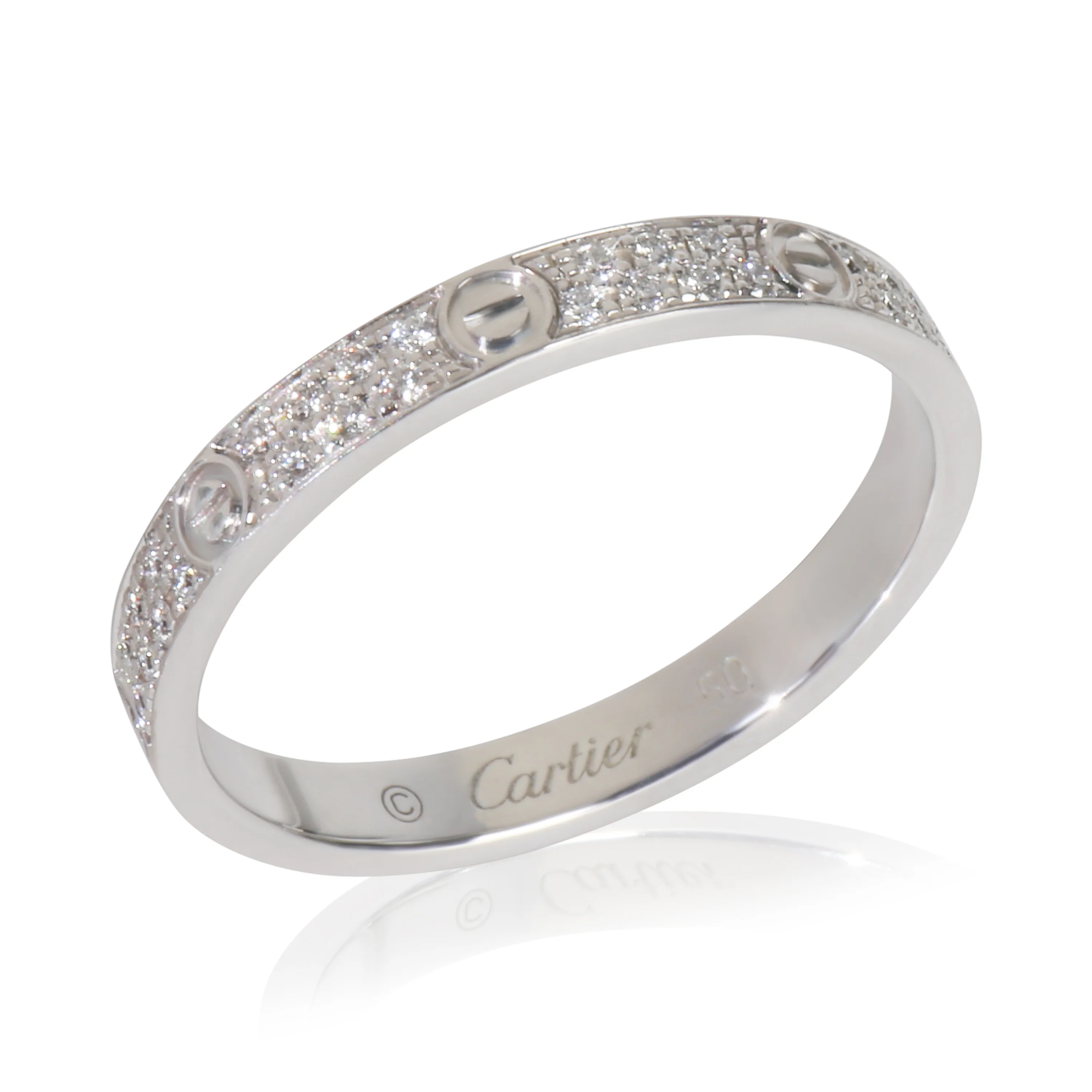 White Gold Diamond Mini Model Love Ring - Image 4