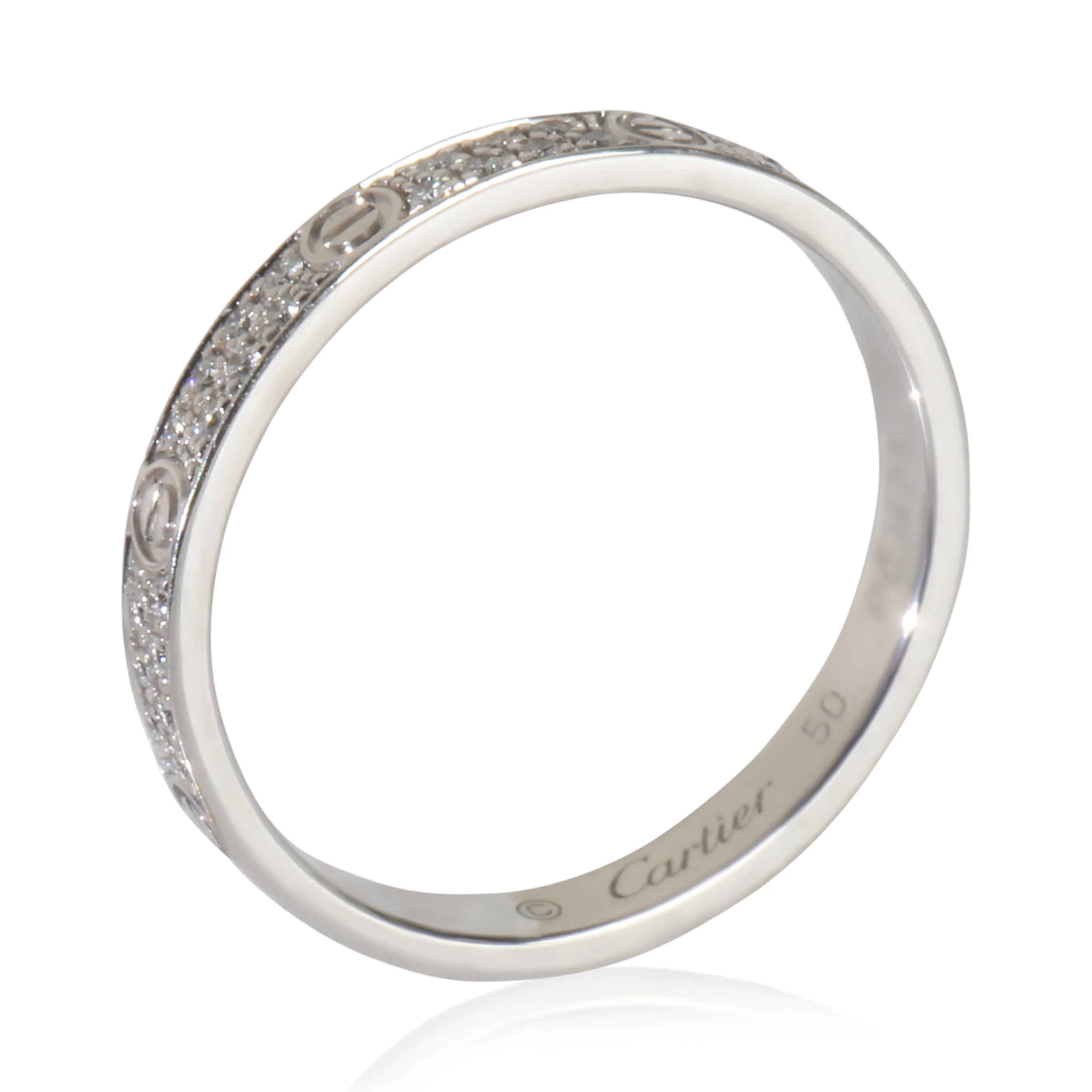 White Gold Diamond Mini Model Love Ring - Image 6