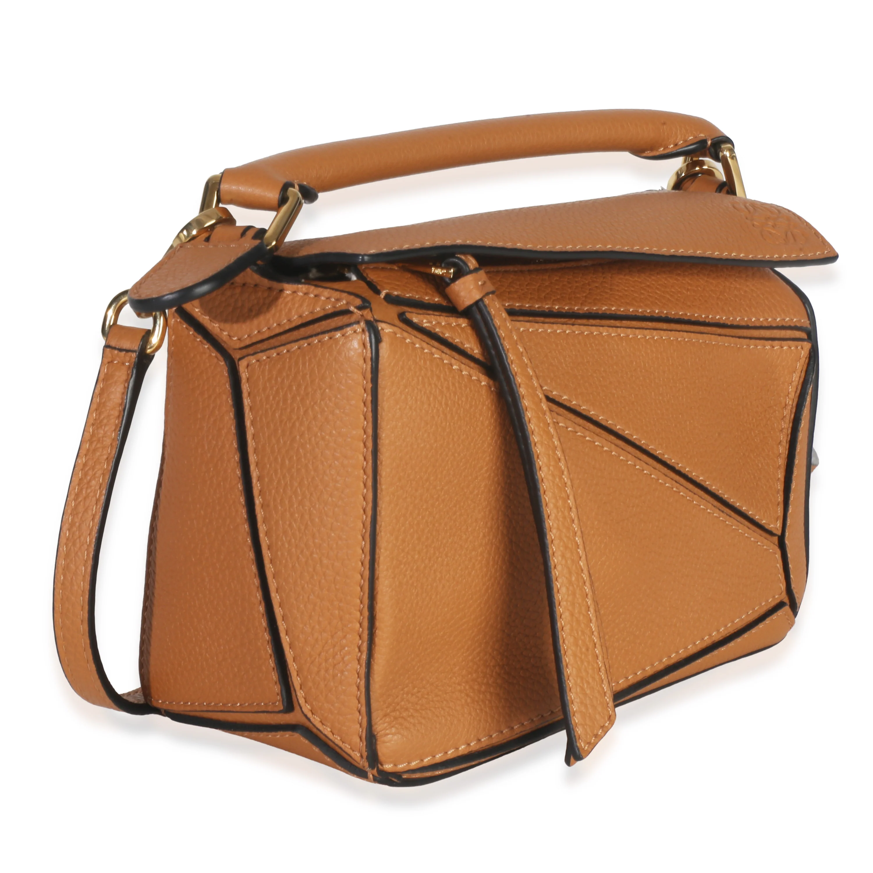 Brown Grained Calfskin Mini Puzzle - Image 3