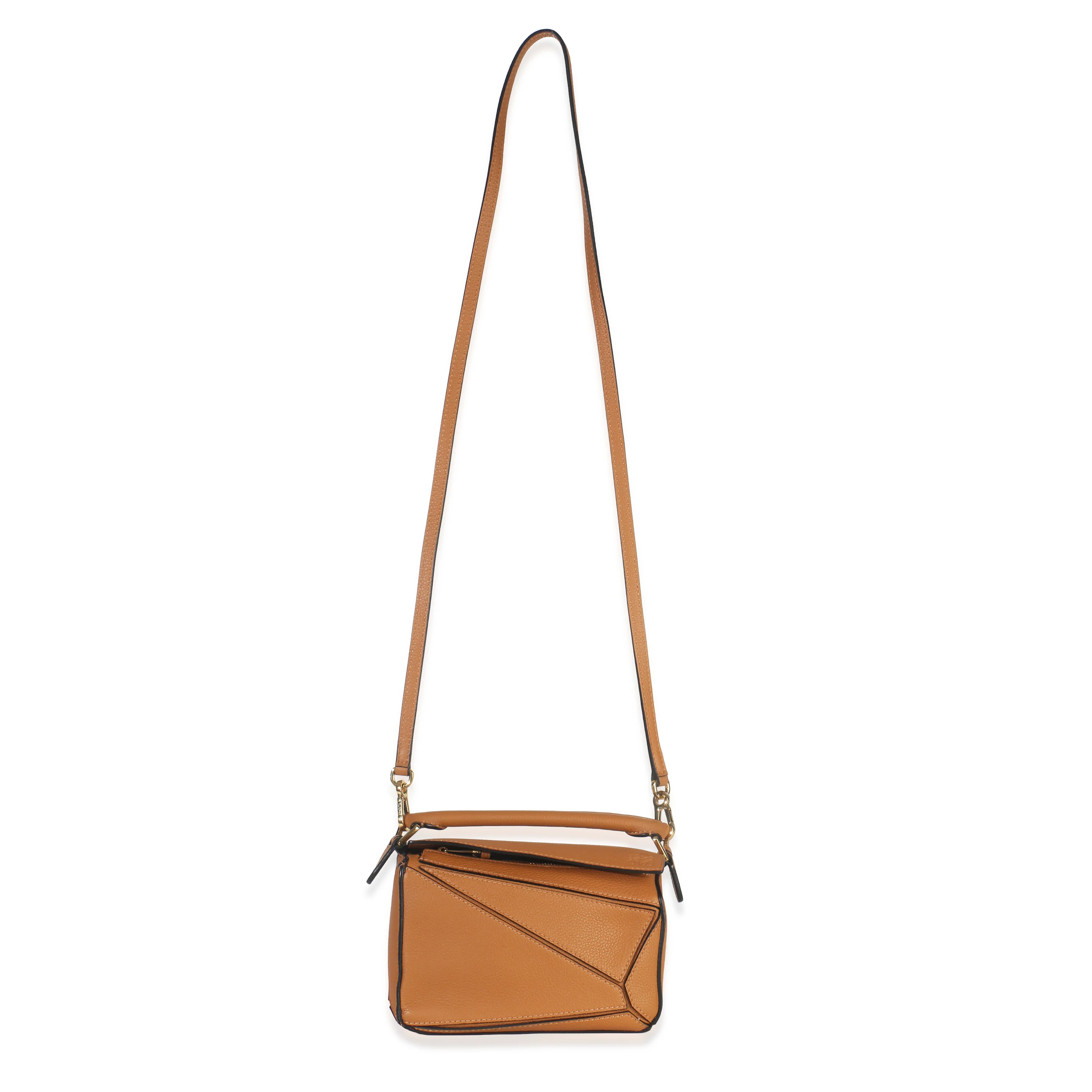 Brown Grained Calfskin Mini Puzzle - Image 8