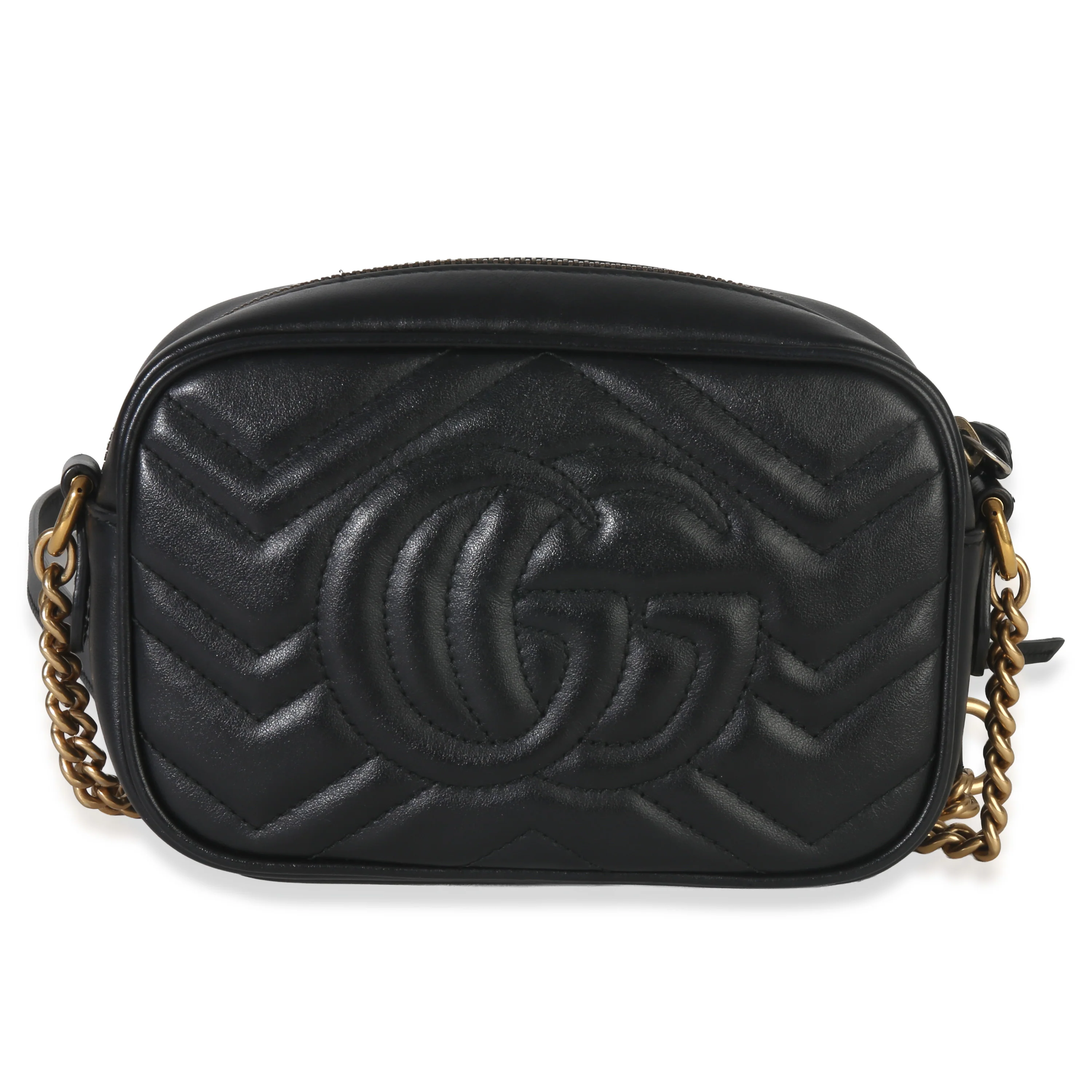 Black Calfskin Matelasse Mini GG Marmont Chain Shoulder Bag - Image 4