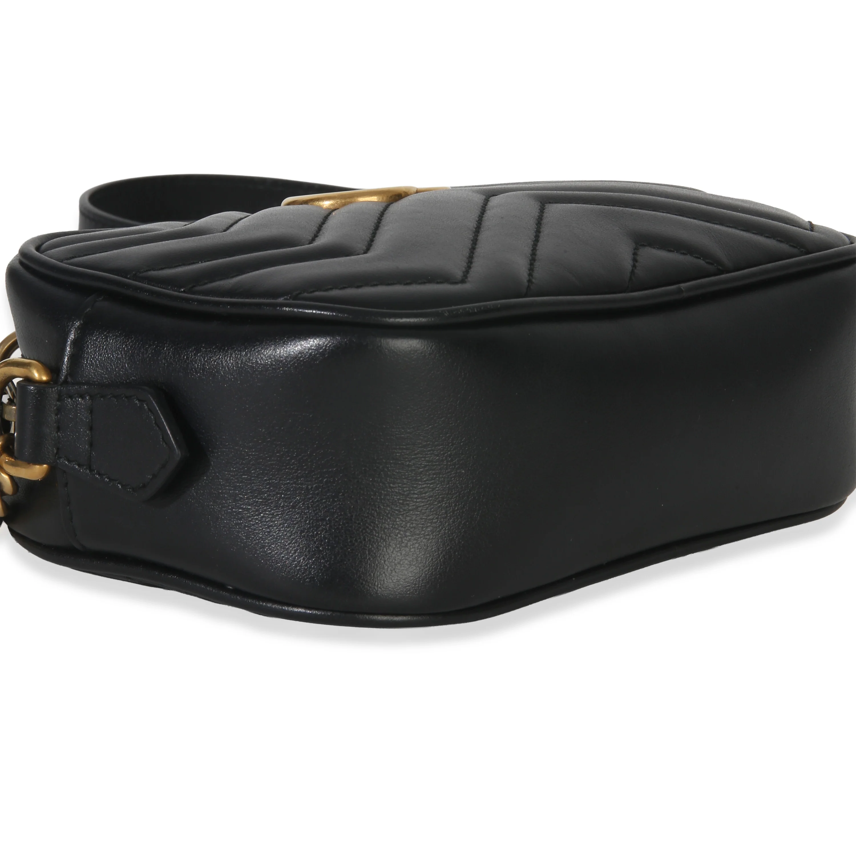 Black Calfskin Matelasse Mini GG Marmont Chain Shoulder Bag - Image 6