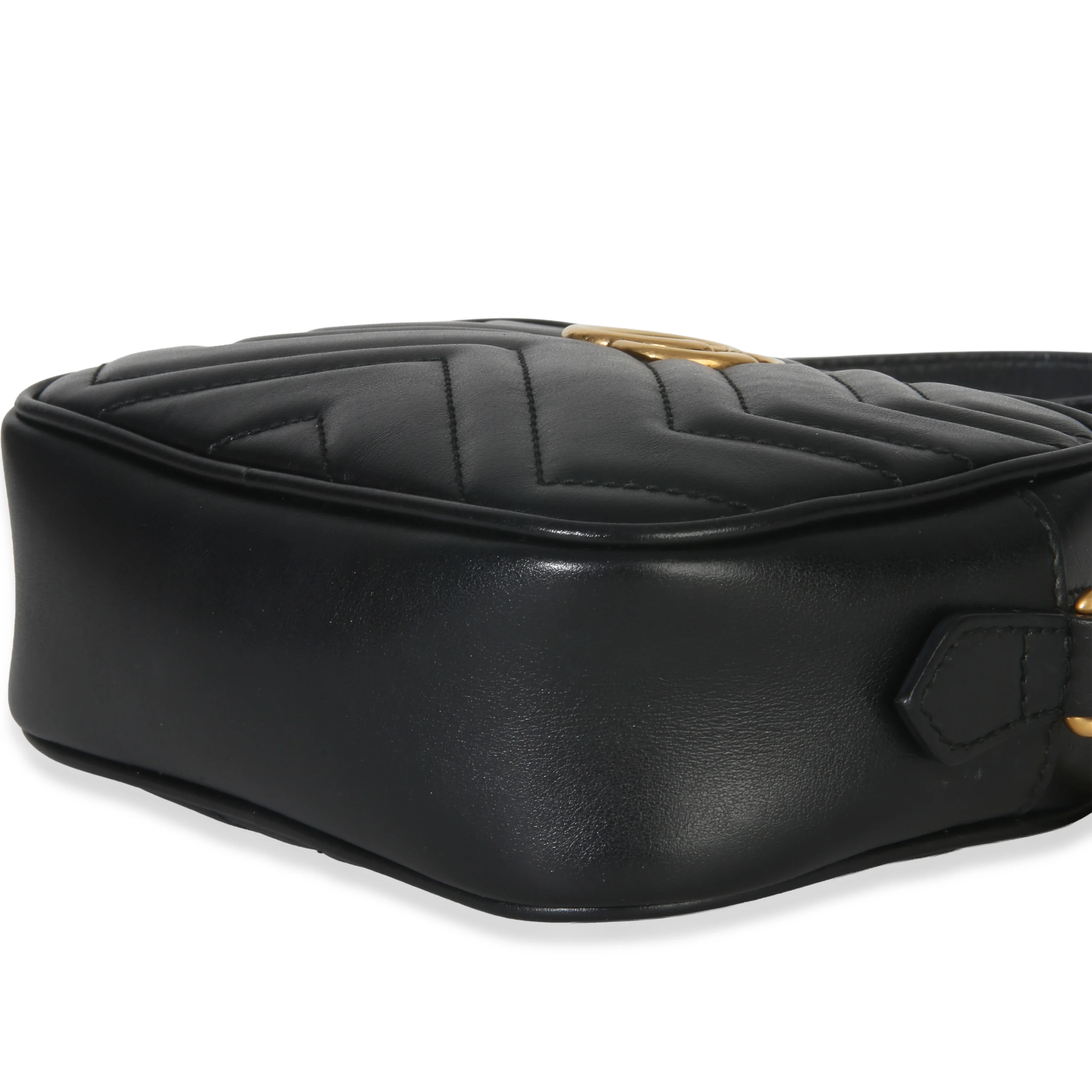 Black Calfskin Matelasse Mini GG Marmont Chain Shoulder Bag - Image 7