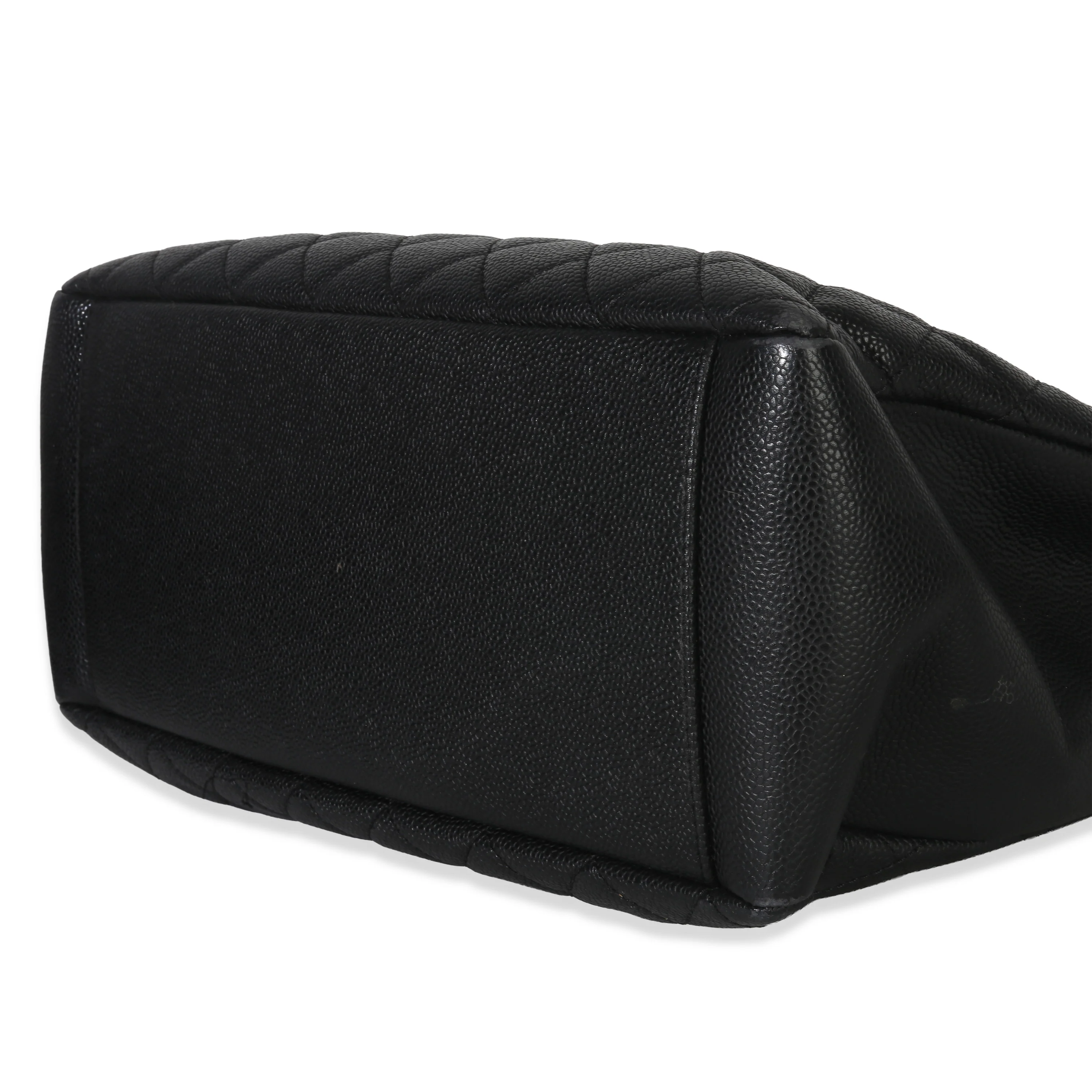 Black Quilted Caviar Grand Shopping Tote - Image 7