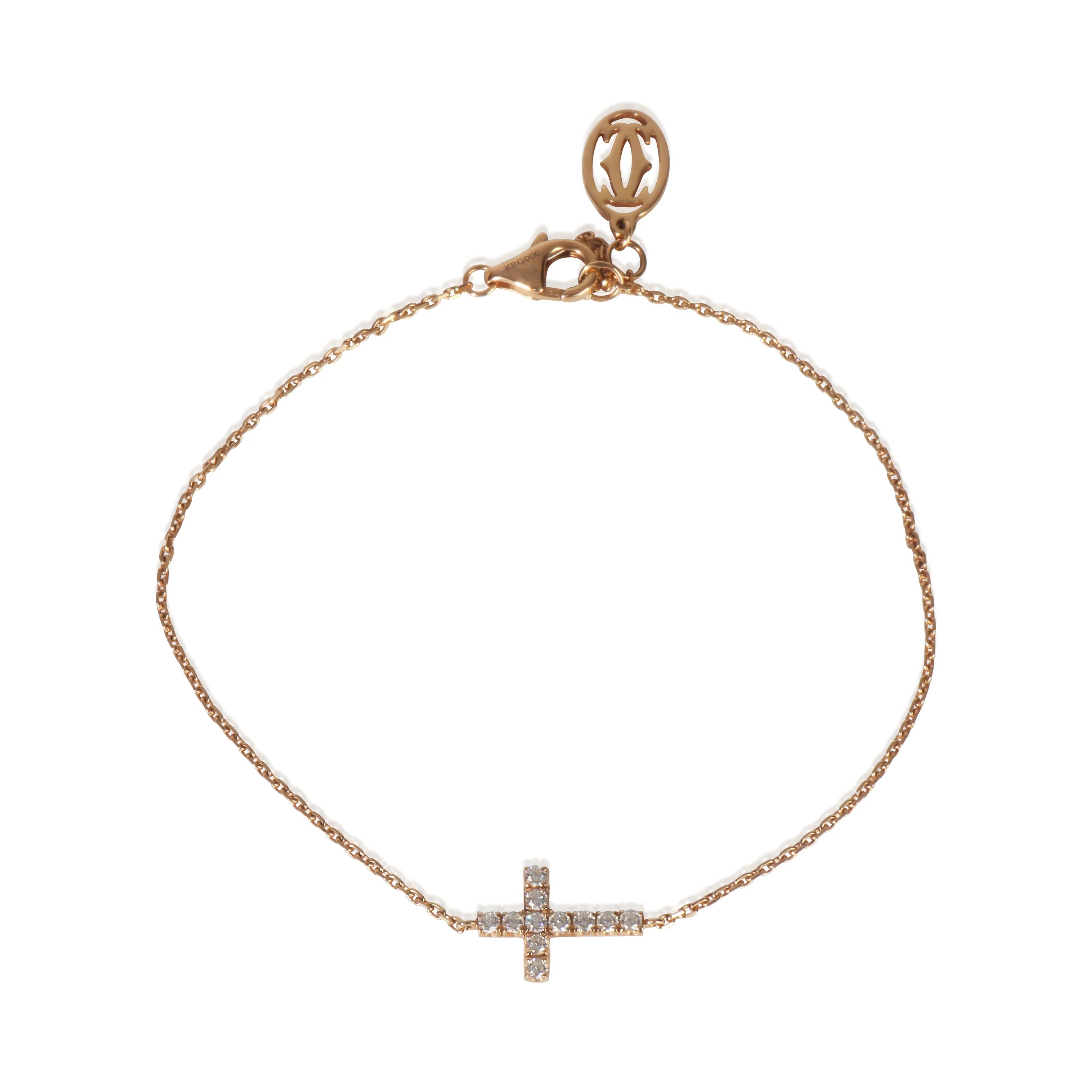 Rose Gold Diamond Symbols Cross Bracelet