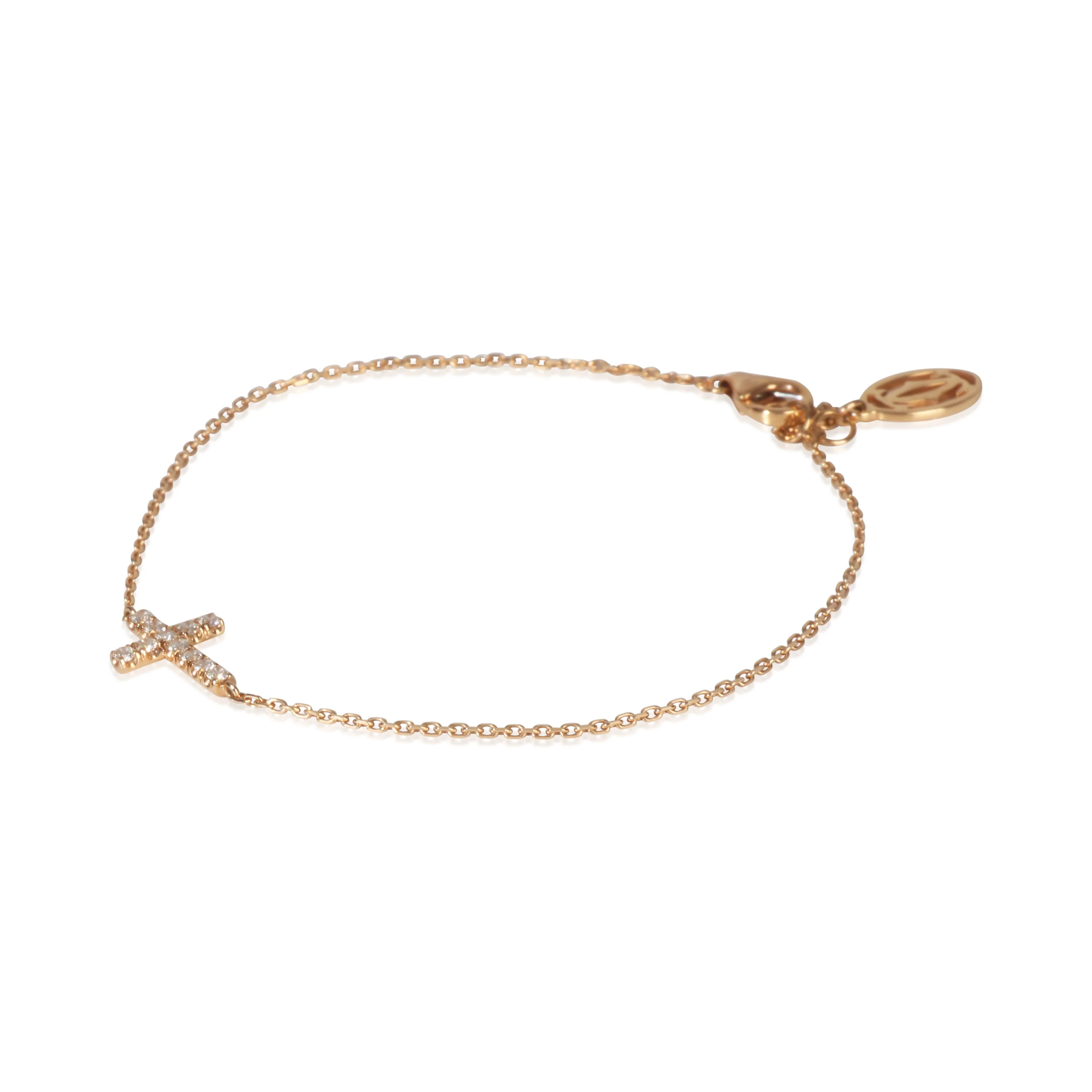 Rose Gold Diamond Symbols Cross Bracelet - Image 2