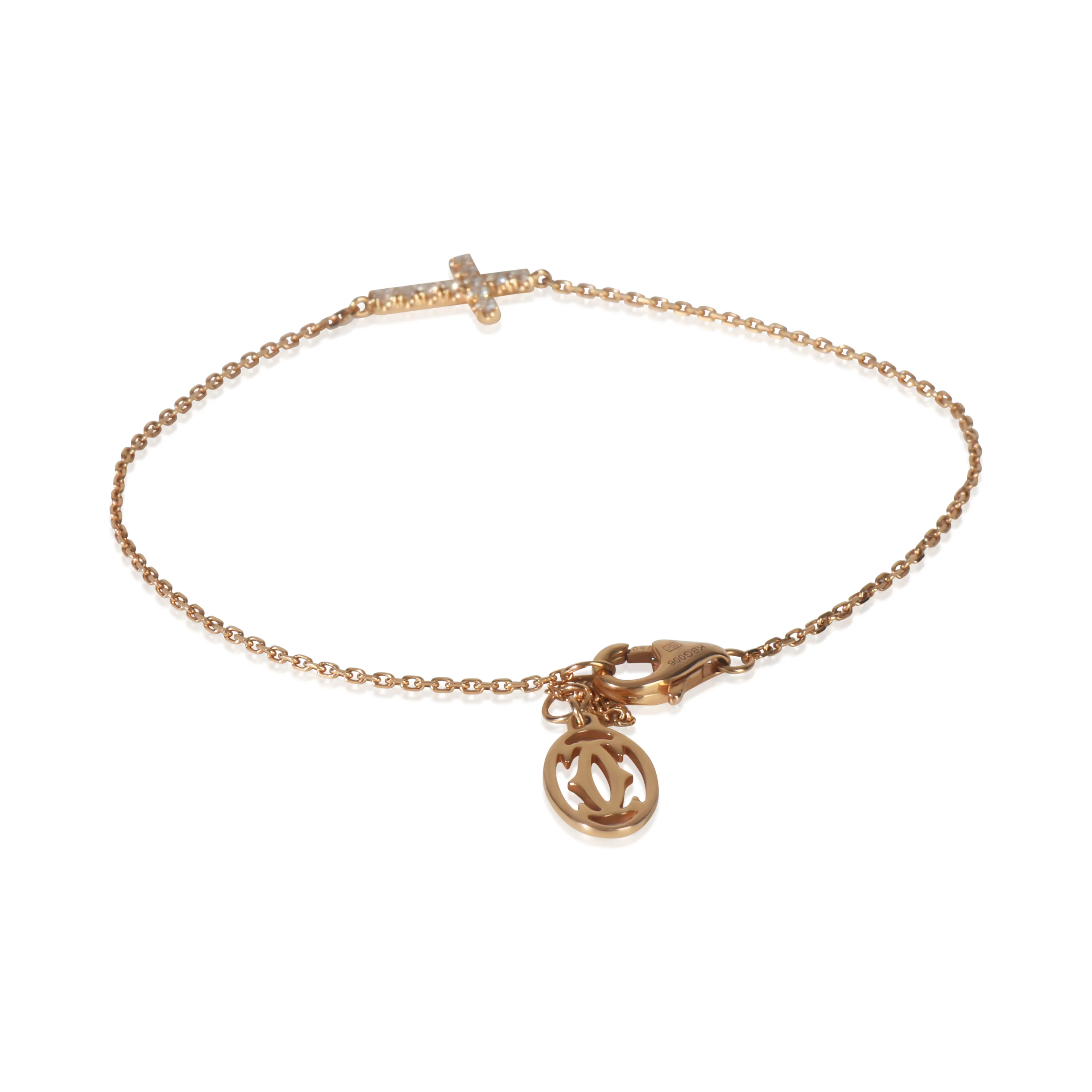 Rose Gold Diamond Symbols Cross Bracelet - Image 3