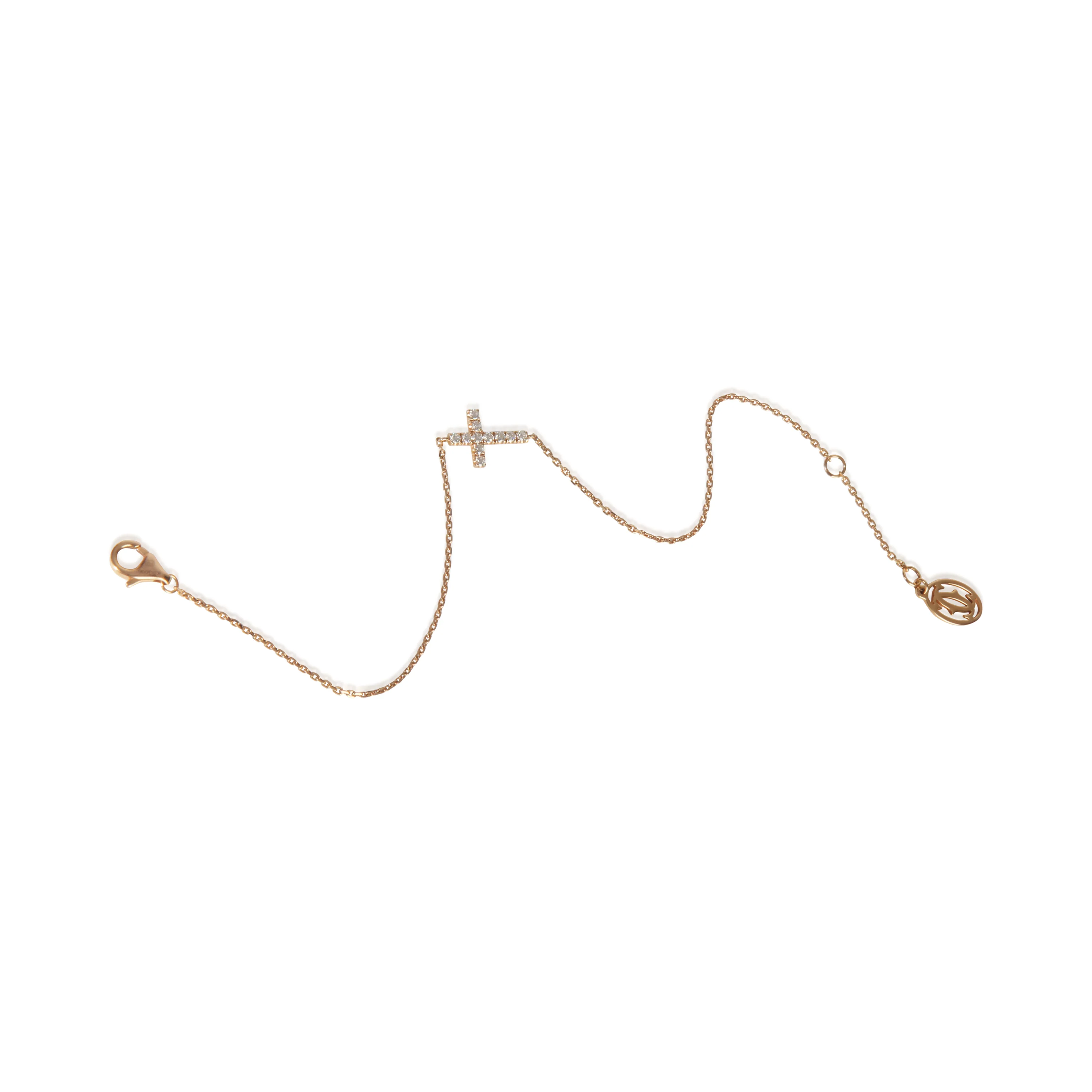 Rose Gold Diamond Symbols Cross Bracelet - Image 4