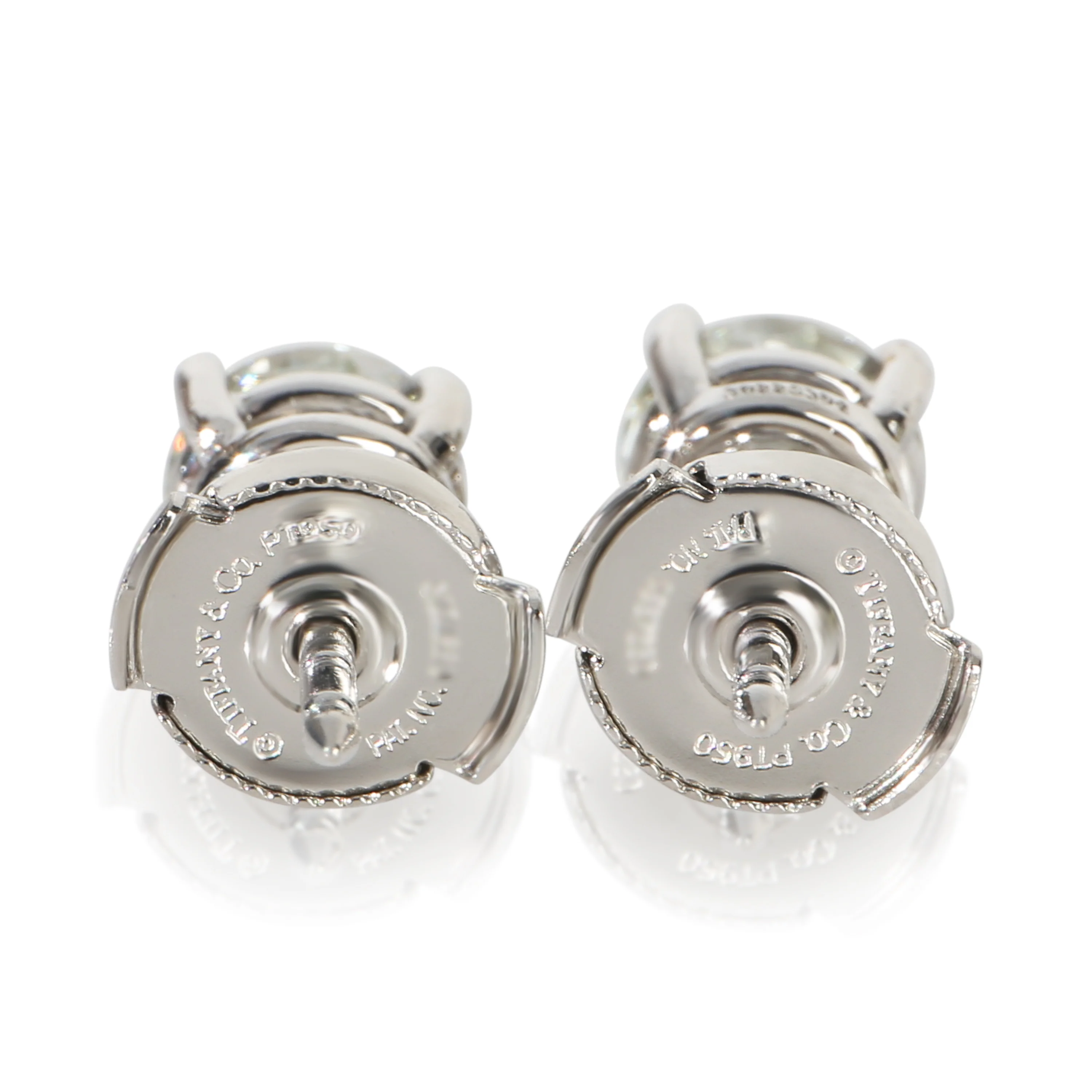 Platinum Diamond Stud Earrings - Image 3