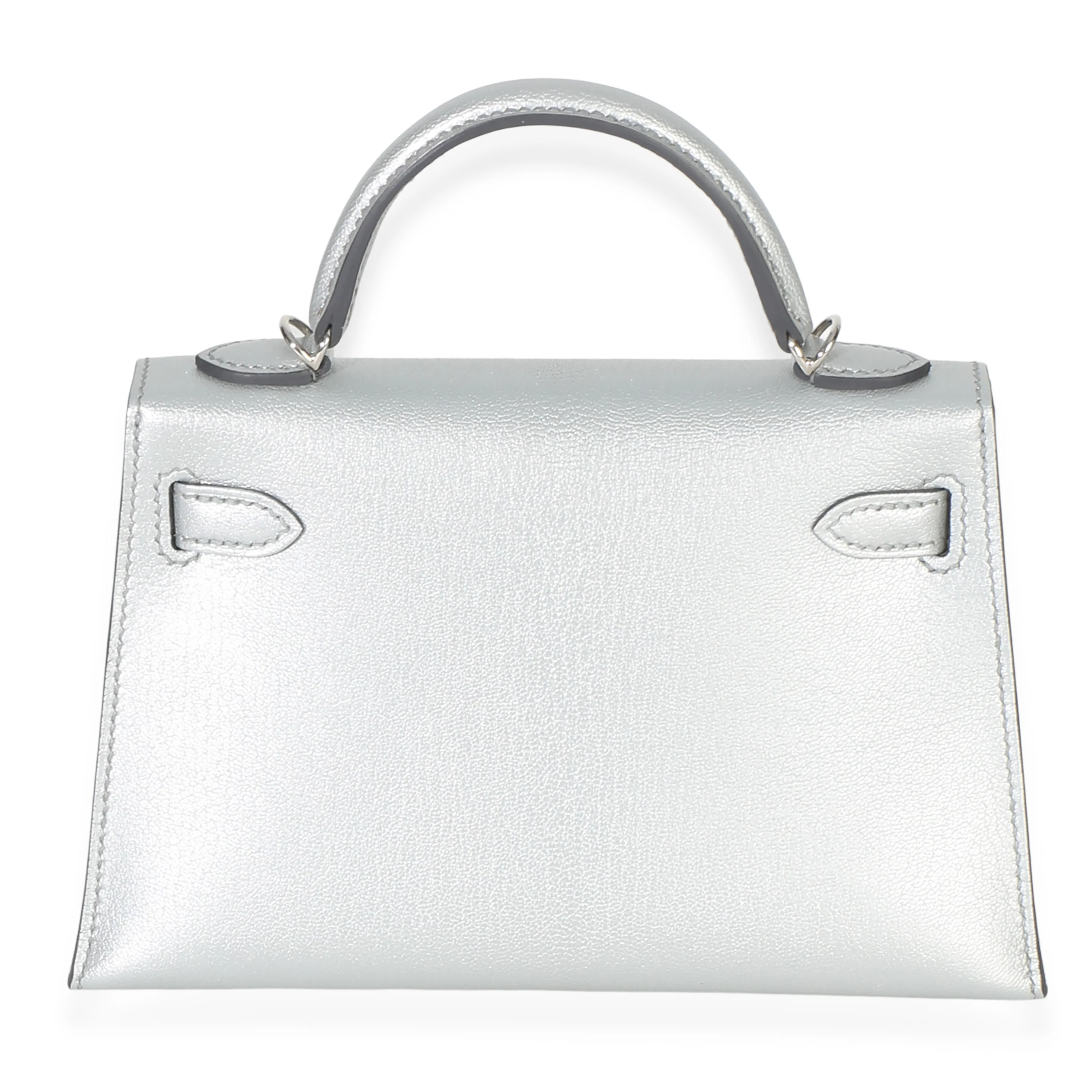 Argent Metallic Chevre Chamkilight Sellier Mini Kelly II 20 PHW - Image 6