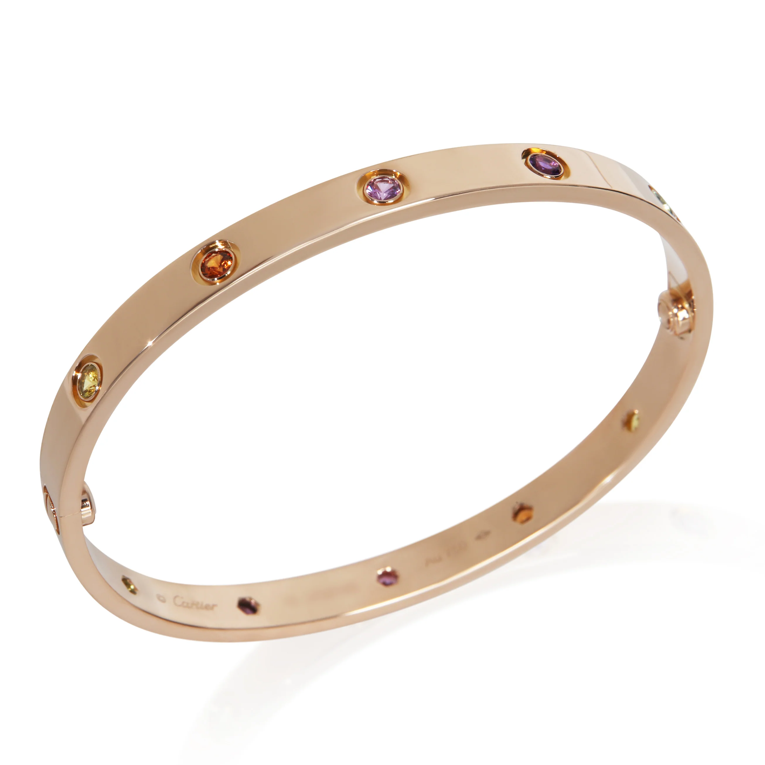 Rose Gold  Rainbow Gemstone Love Bracelet - Image 4