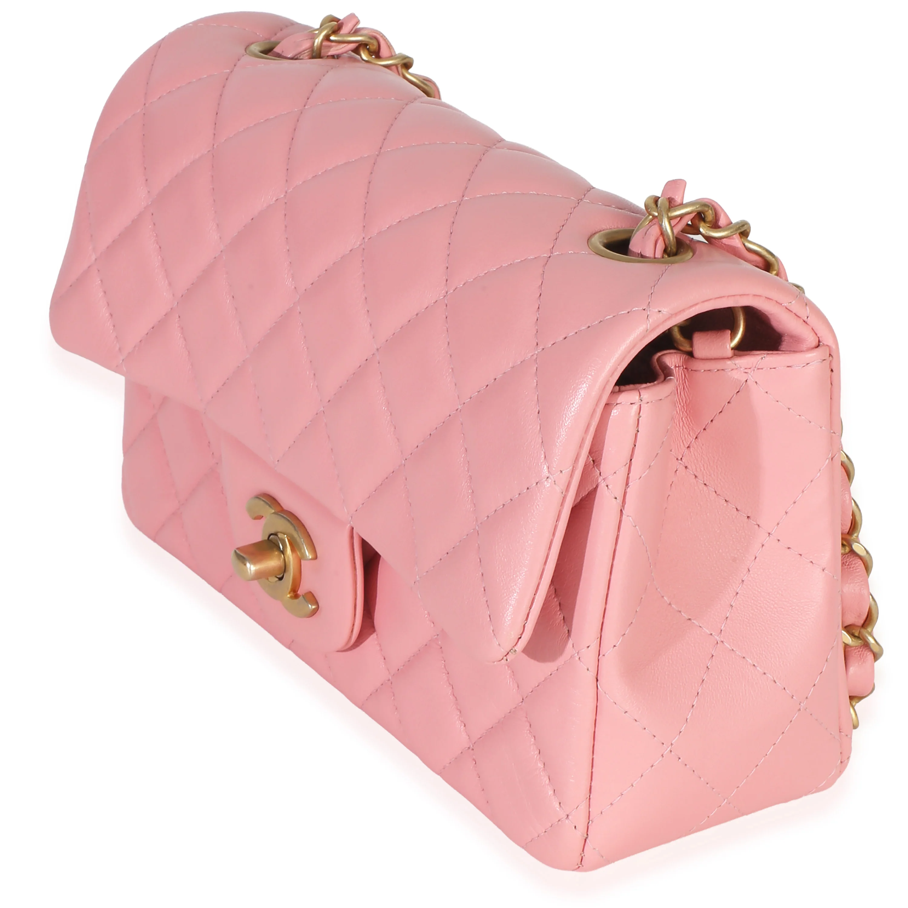 Pink Quilted Lambskin Mini Rectangular Flap Bag - Image 2