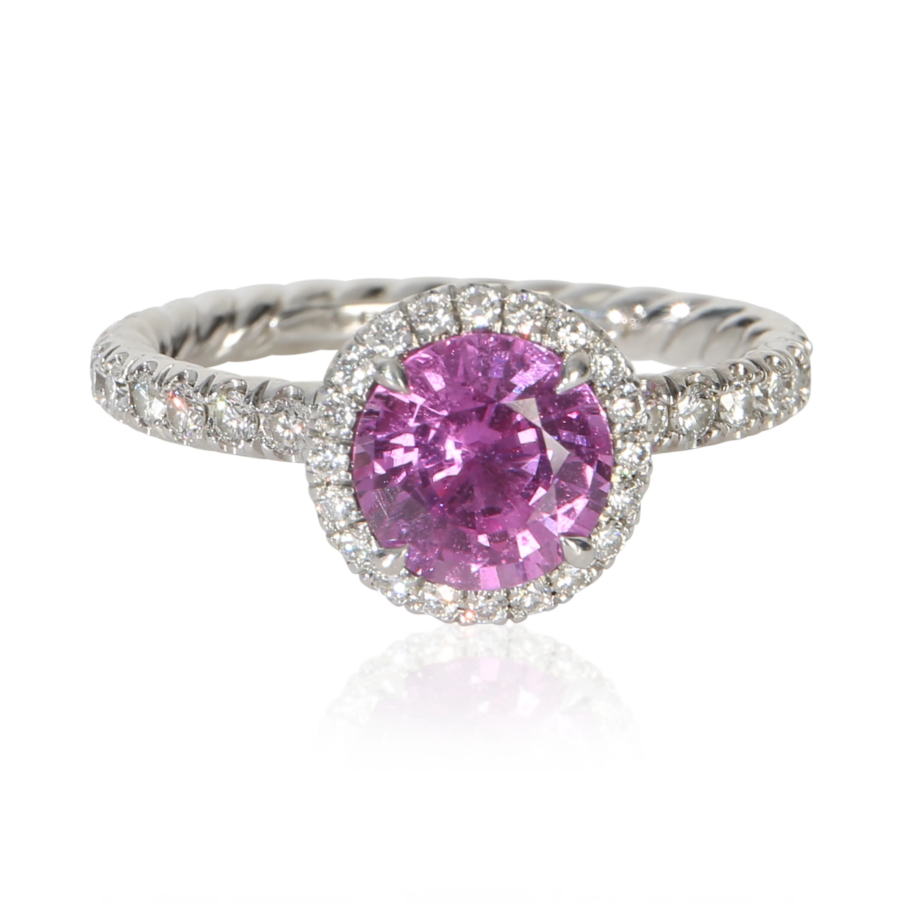 1.64 ct Round Sapphire and Diamond Eden Halo Engagement Ring