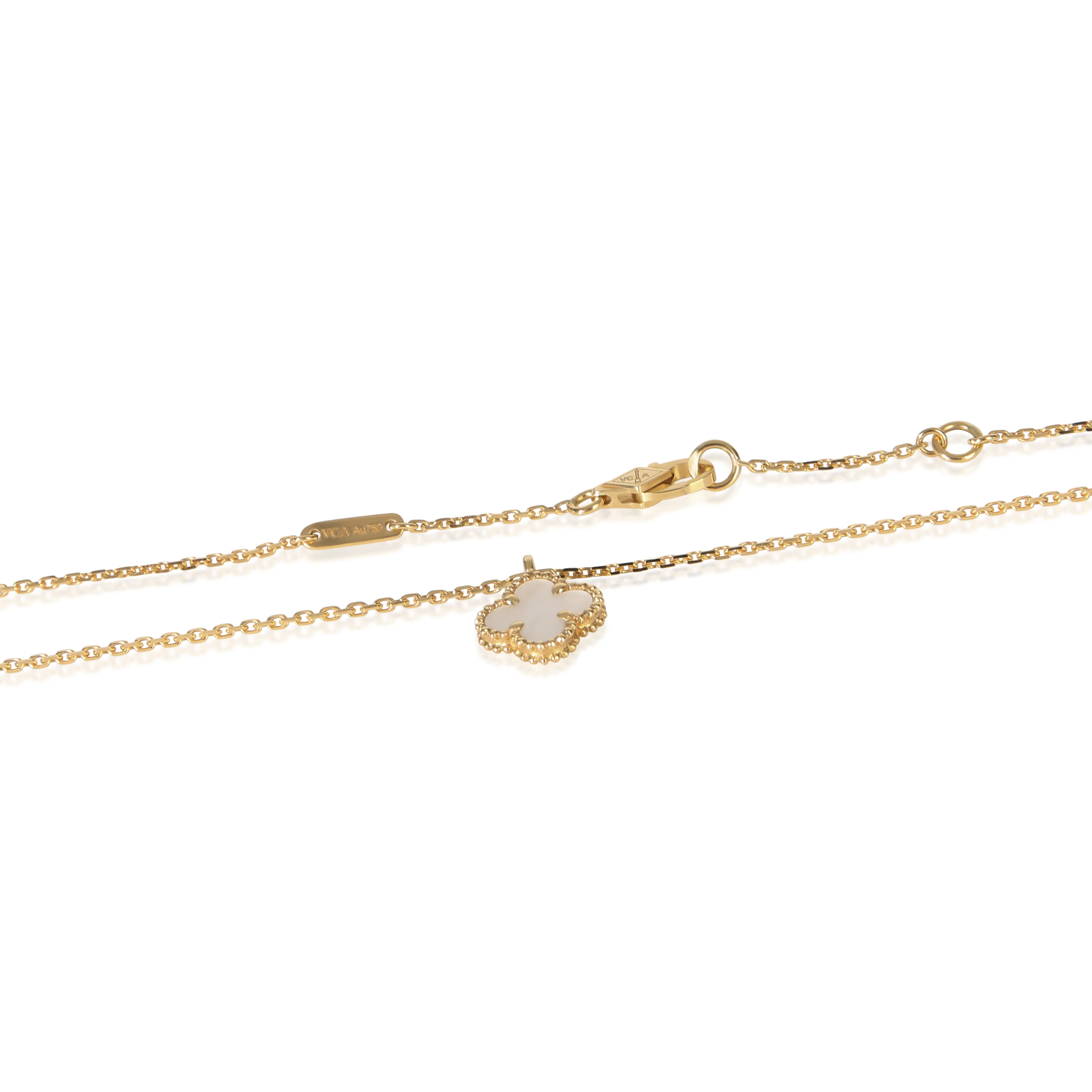 Yellow Gold Mother Of Pearl Sweet Alhambra Pendant - Image 2