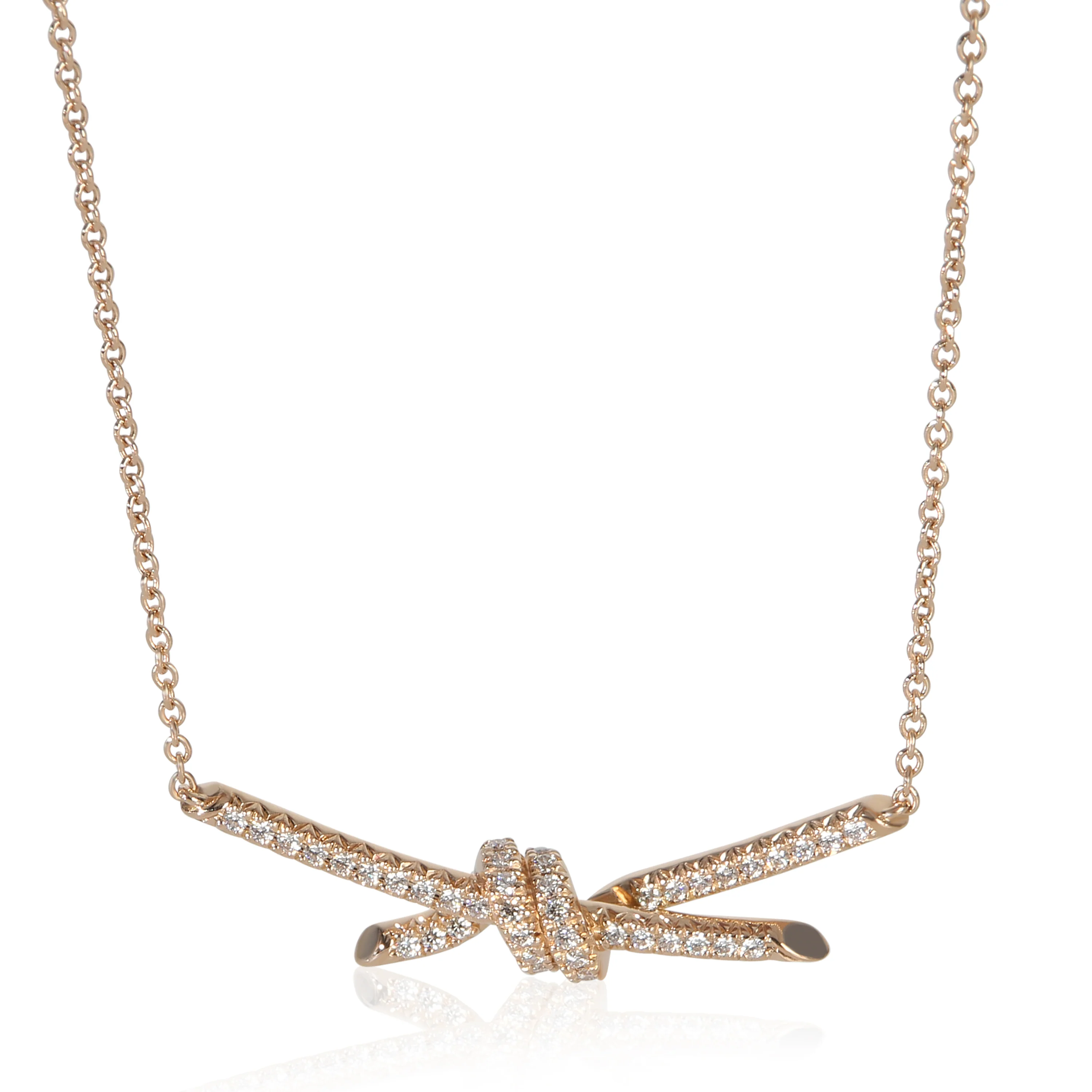 Rose Gold Diamond Knot Pendant