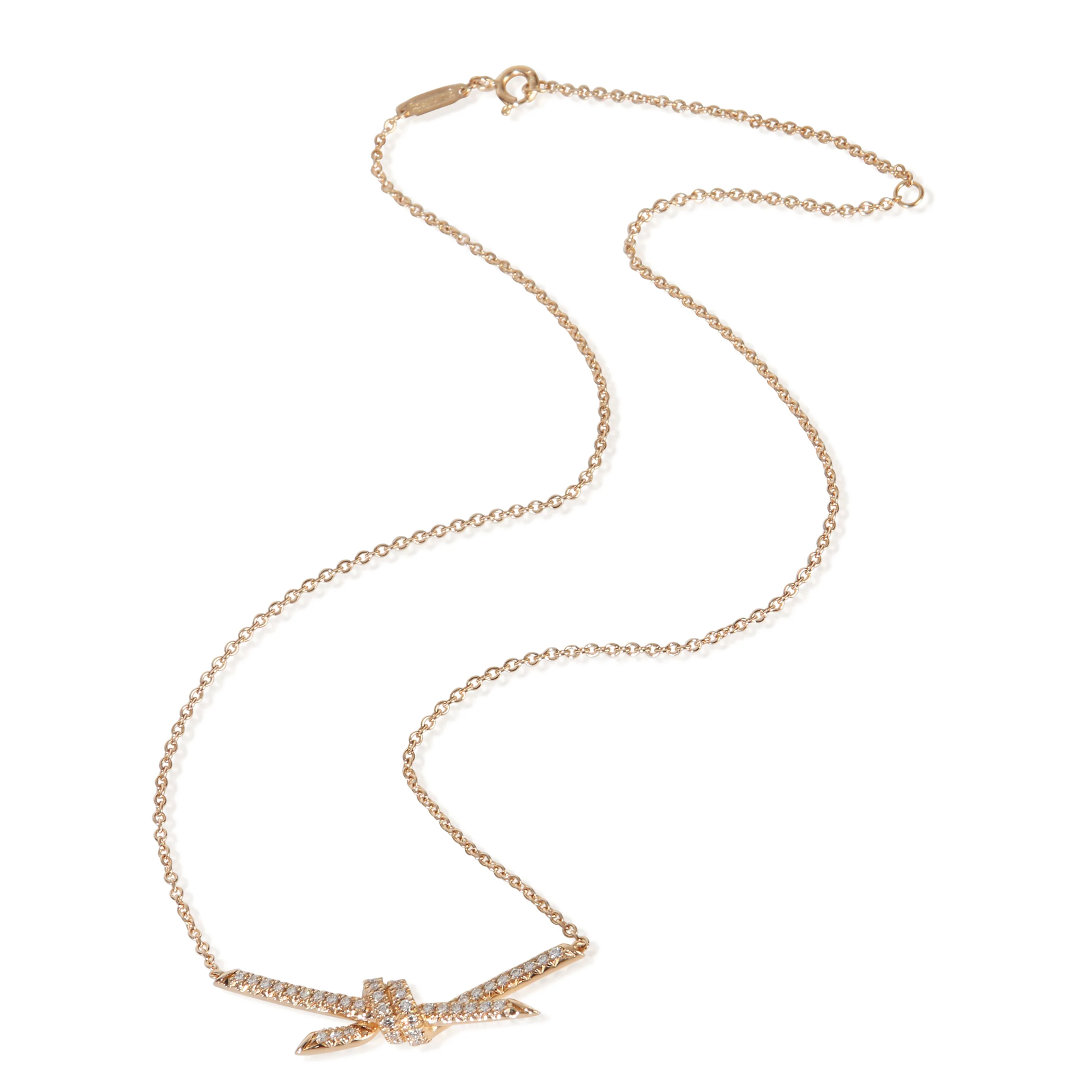 Rose Gold Diamond Knot Pendant - Image 3