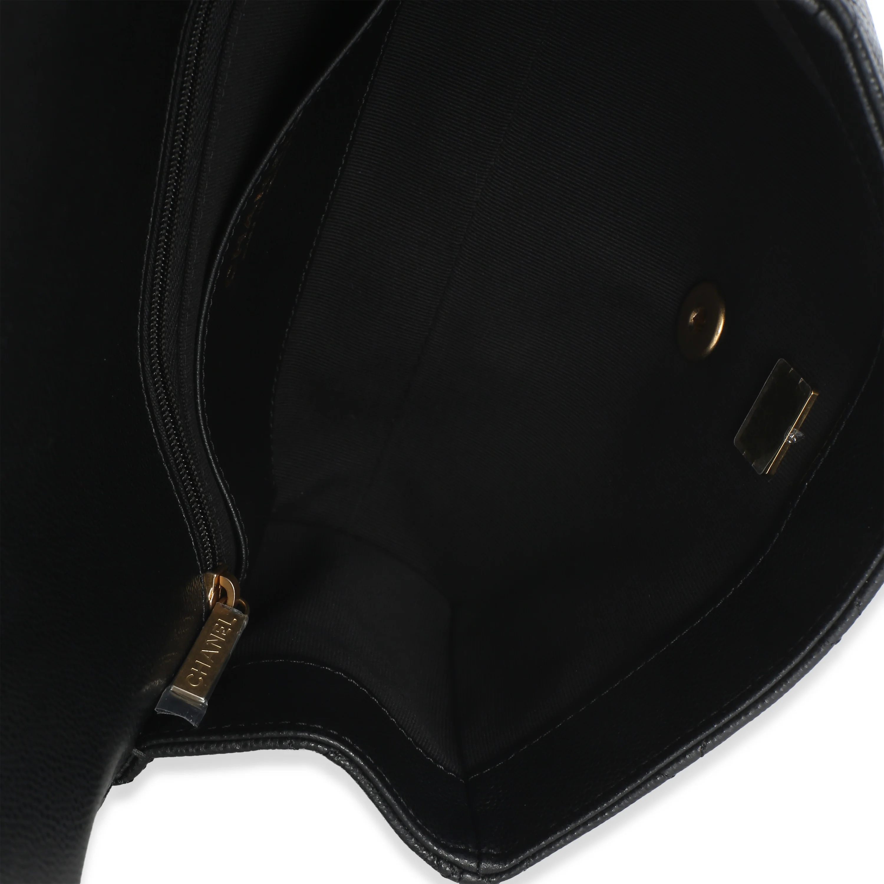 Black Quilted Caviar Coco First Flap Handbag - Image 9