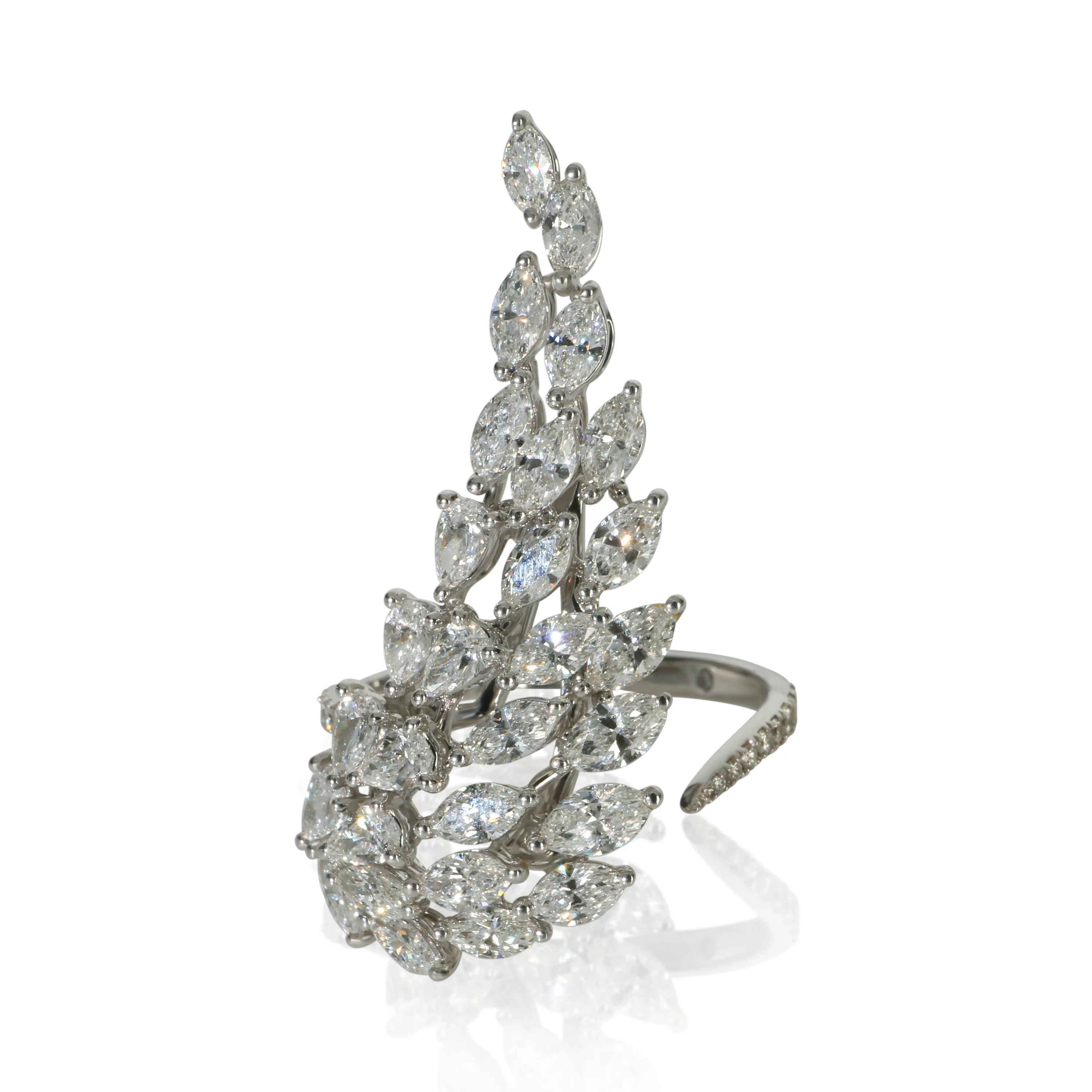 White Gold Diamond Angel Wing Ring