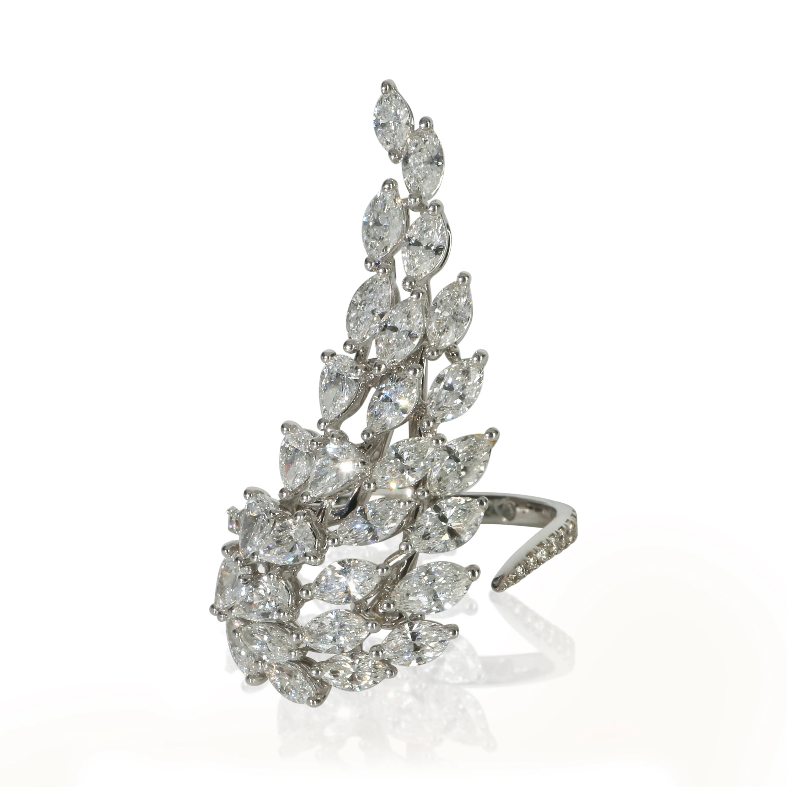 White Gold Diamond Angel Wing Ring - Image 2