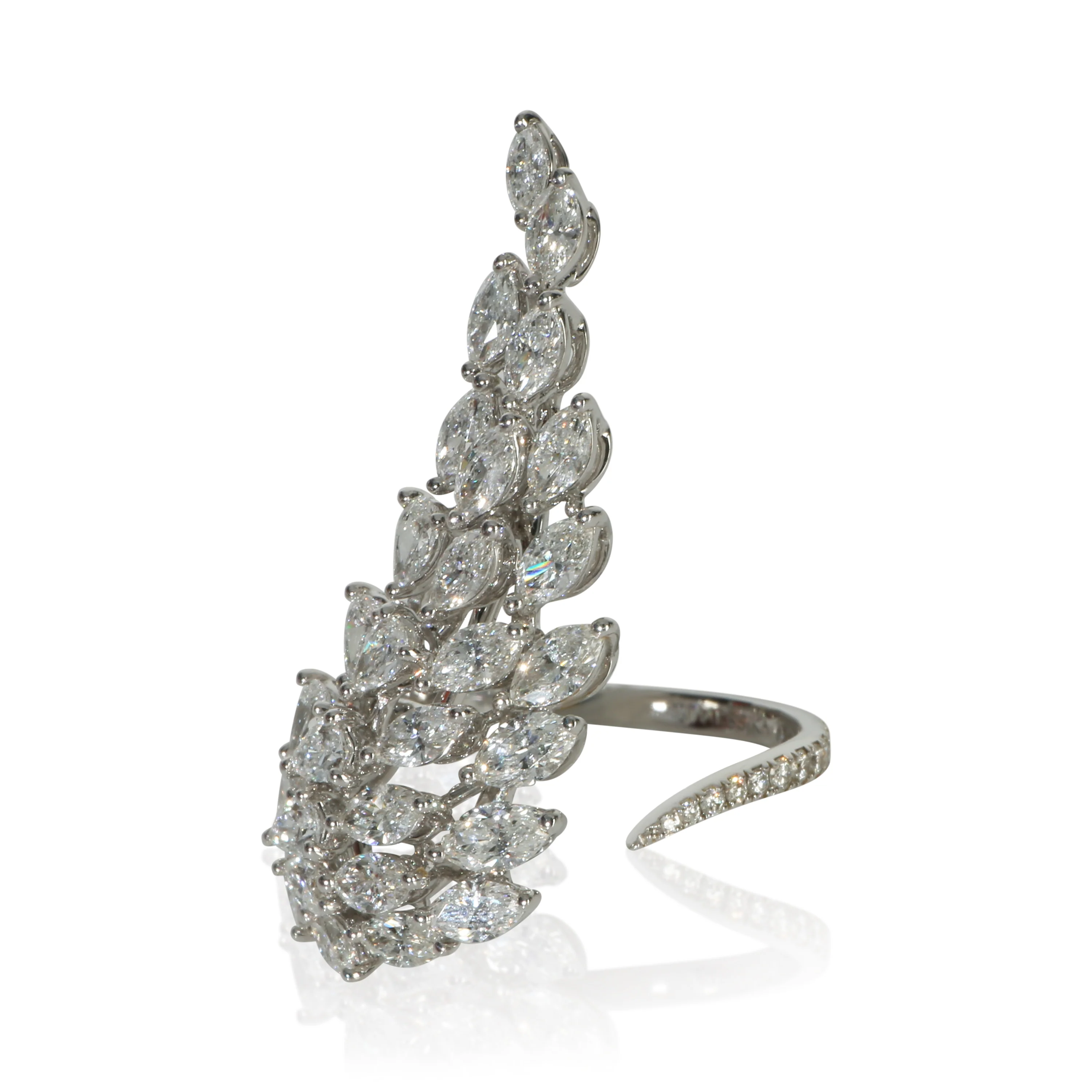 White Gold Diamond Angel Wing Ring - Image 3
